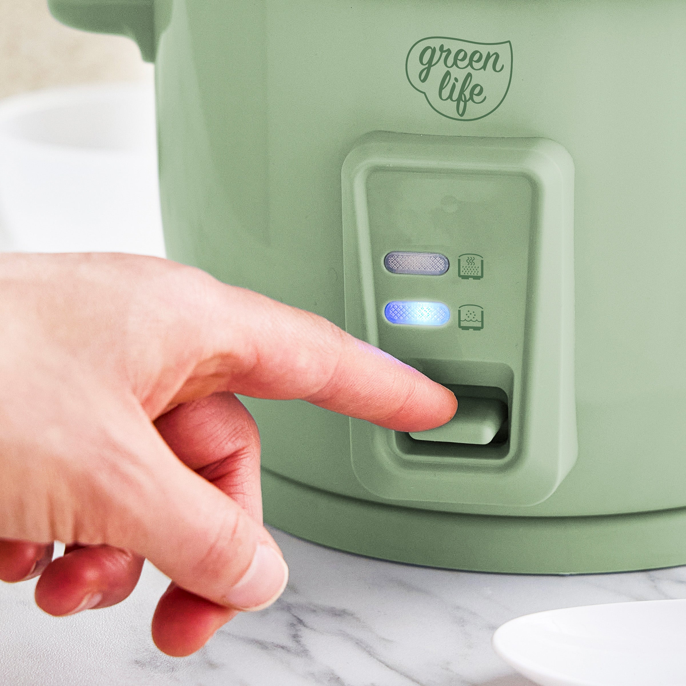 GreenLife 6-Cup Rice Cooker | Sage Green | GreenPan