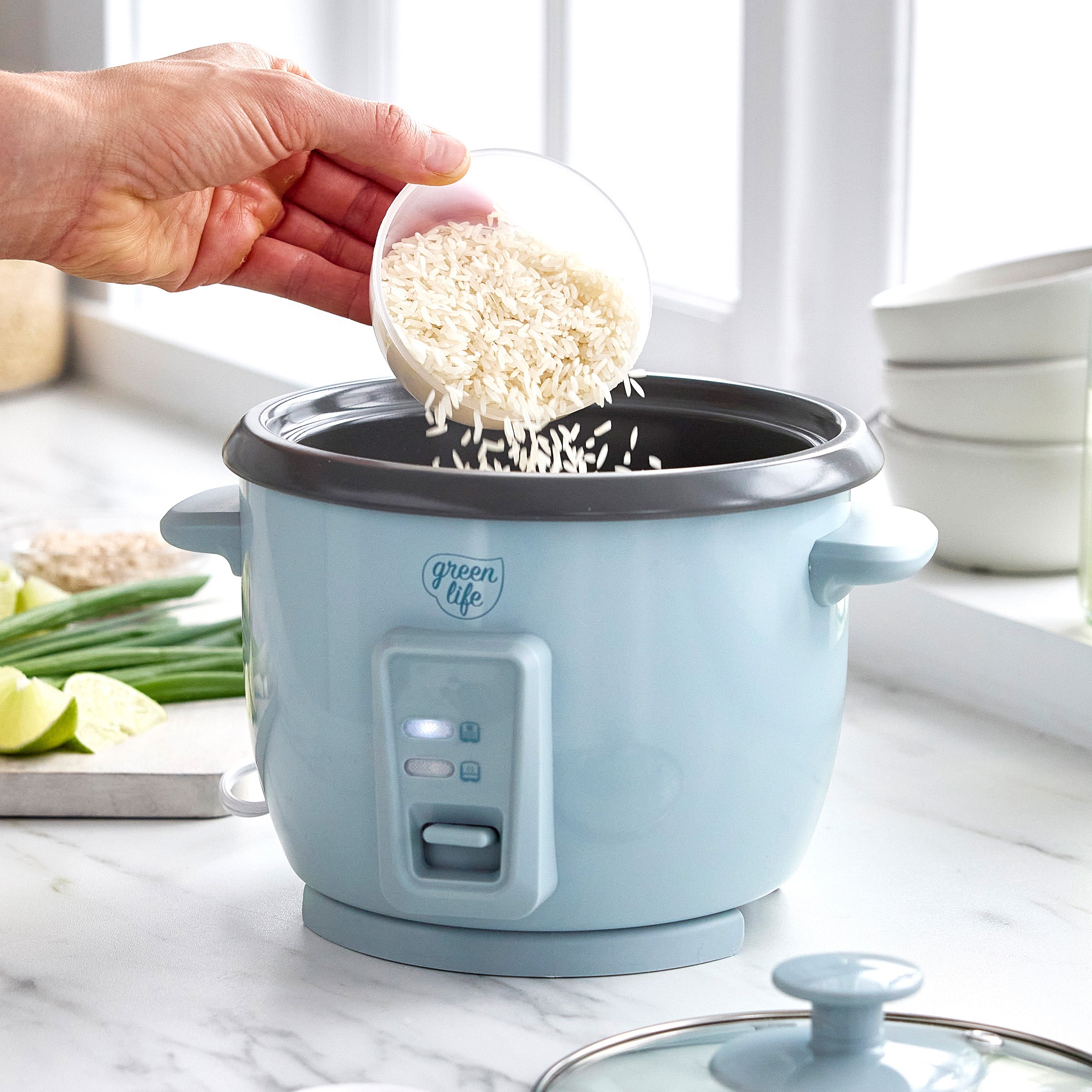 GreenLife 6-Cup Rice Cooker | Blue Haze