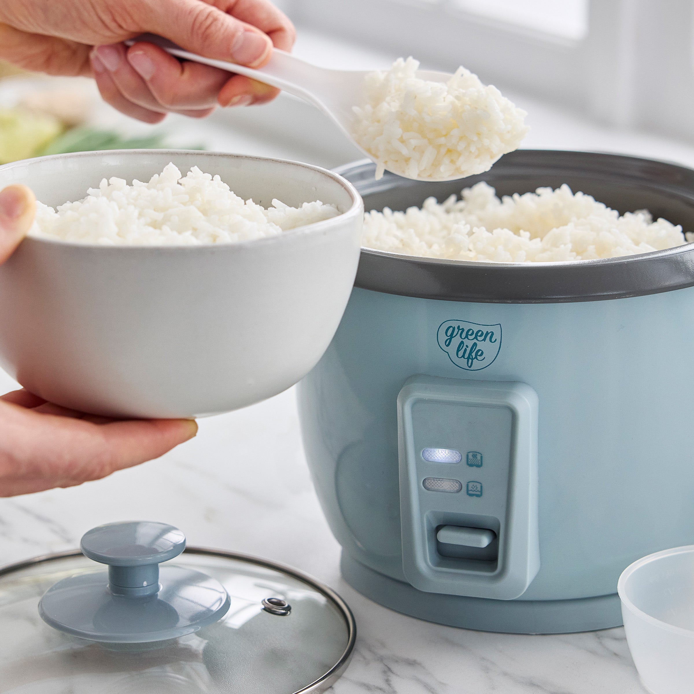 GreenLife 6-Cup Rice Cooker | Blue Haze