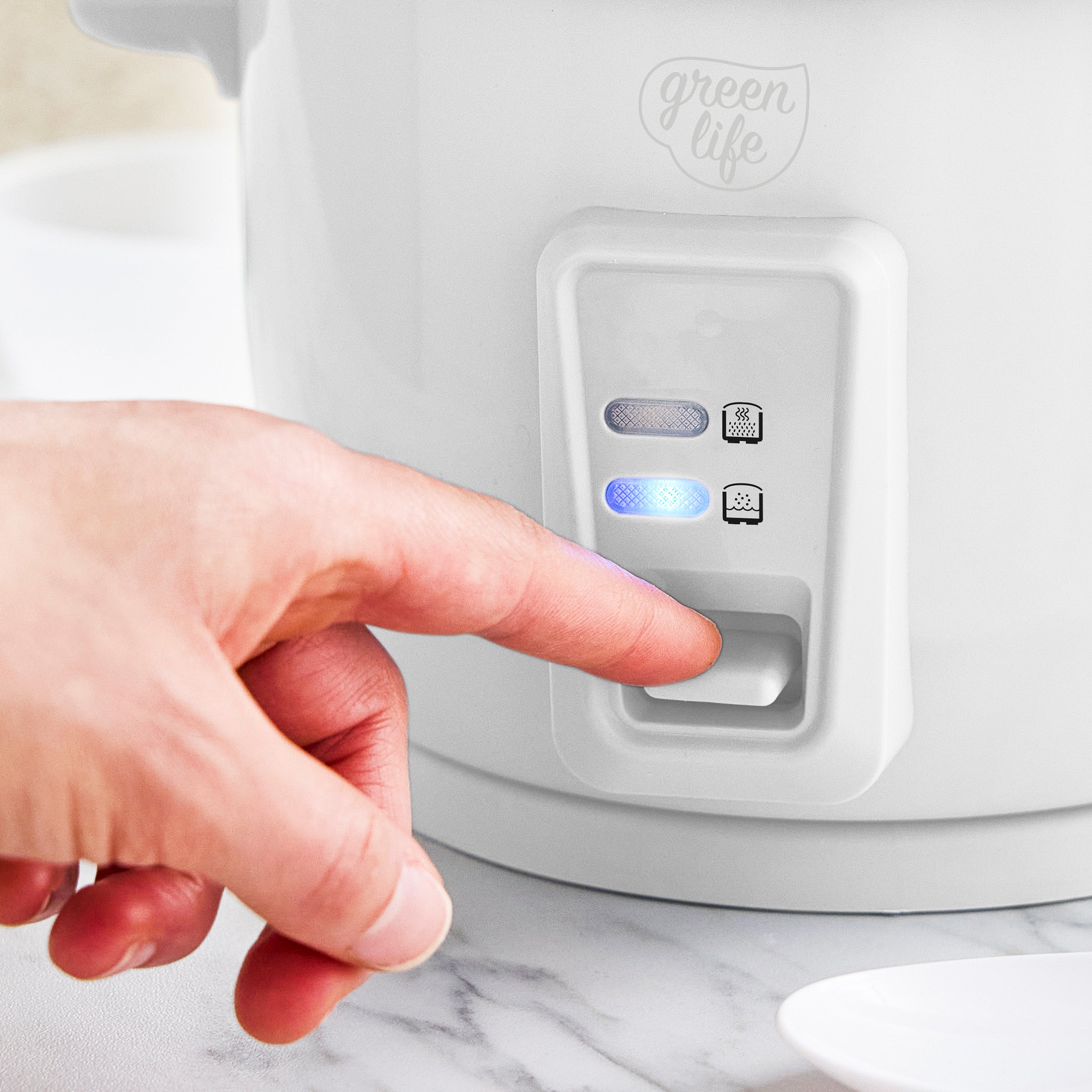 GreenLife 6-Cup Rice Cooker | White