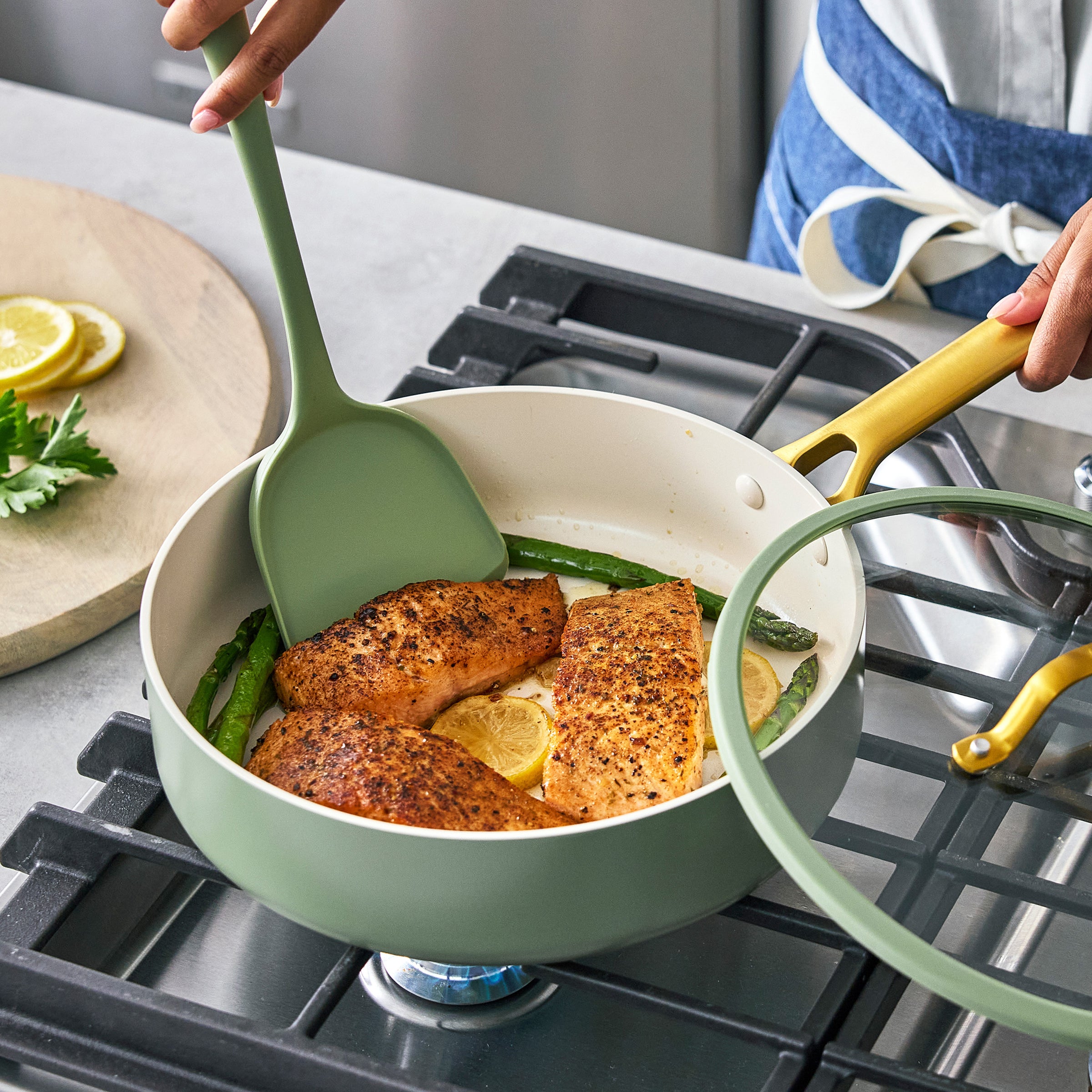 Sage Rice Cookware Reserve Pro 18-Piece Cookware & Bakeware Set | Sage | GreenPan