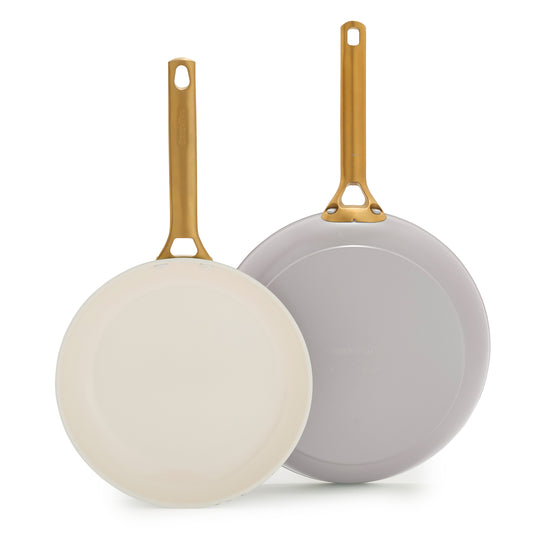 Reserve Pro Ceramic Nonstick 10" and 12" Frypan Set | Oyster
