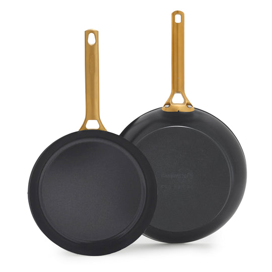 Reserve Pro Ceramic Nonstick 10" and 12" Frypan Set | Black