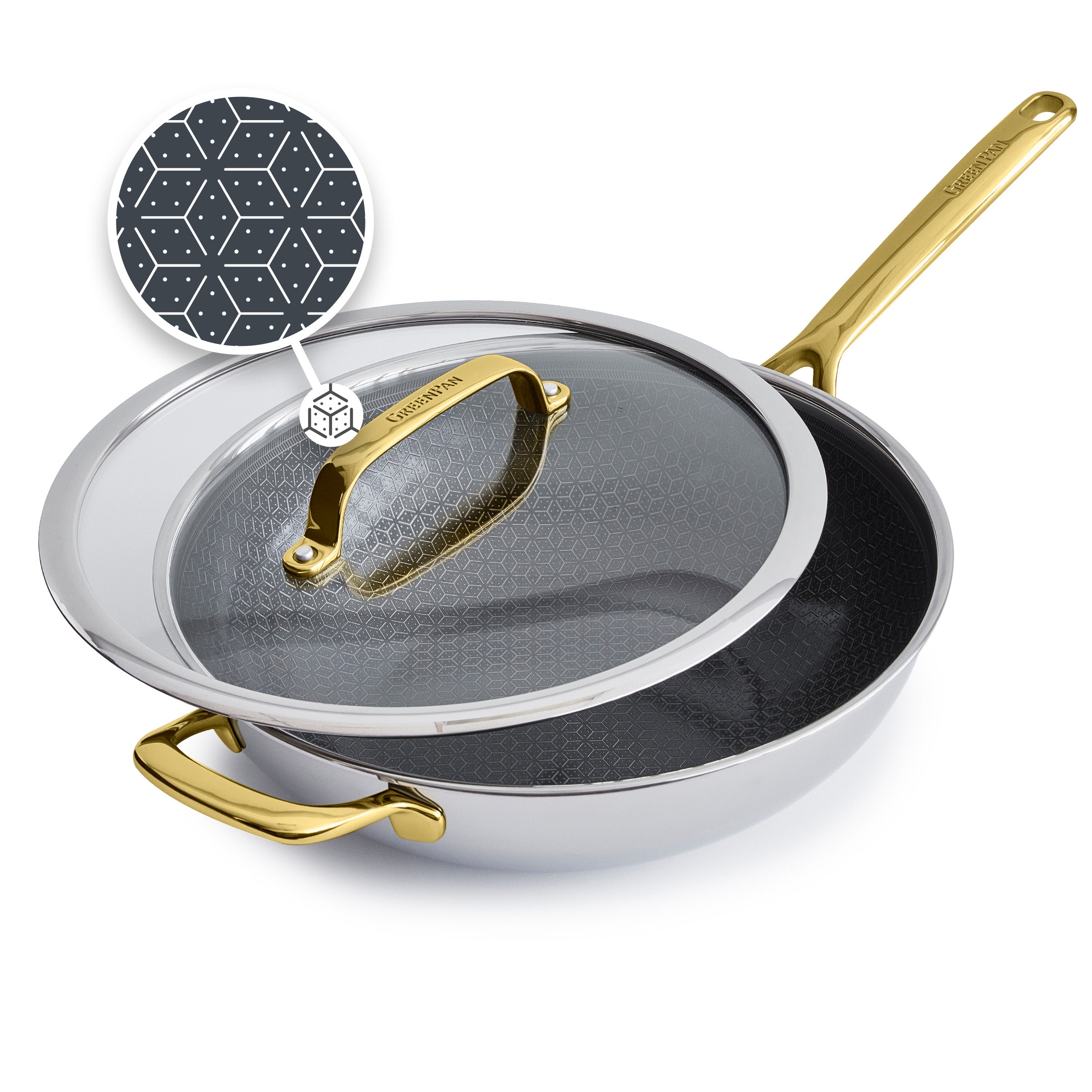 Spectra Gold Thermobond Hybrid Ceramic Nonstick 12" Wok with Lid