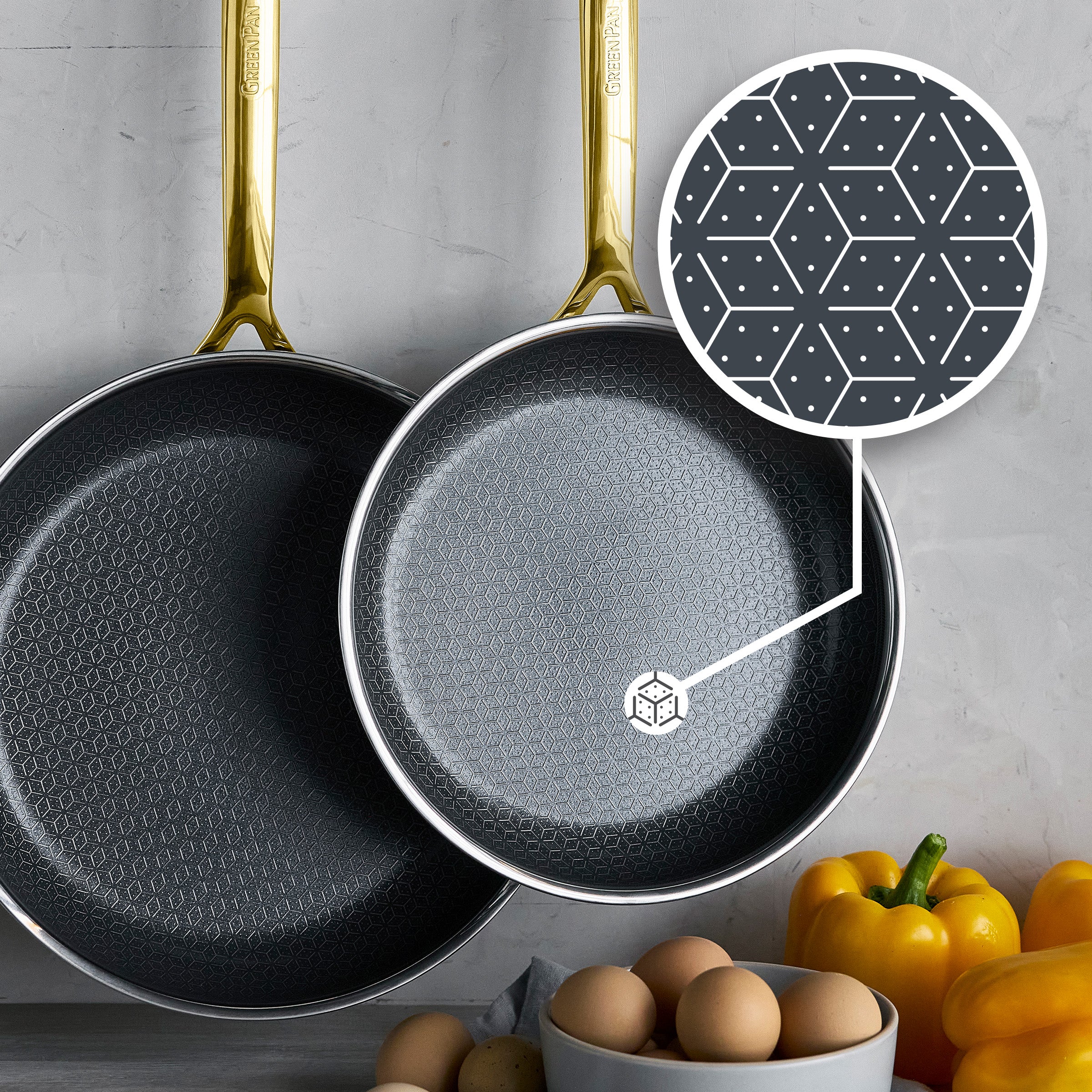Spectra Gold Thermobond Hybrid Ceramic Nonstick 10" and 12" Frypan Set