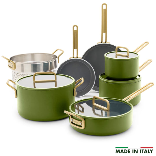 Stanley Tucci™ Ceramic Nonstick 11-Piece Cookware Set | Tuscan Olive