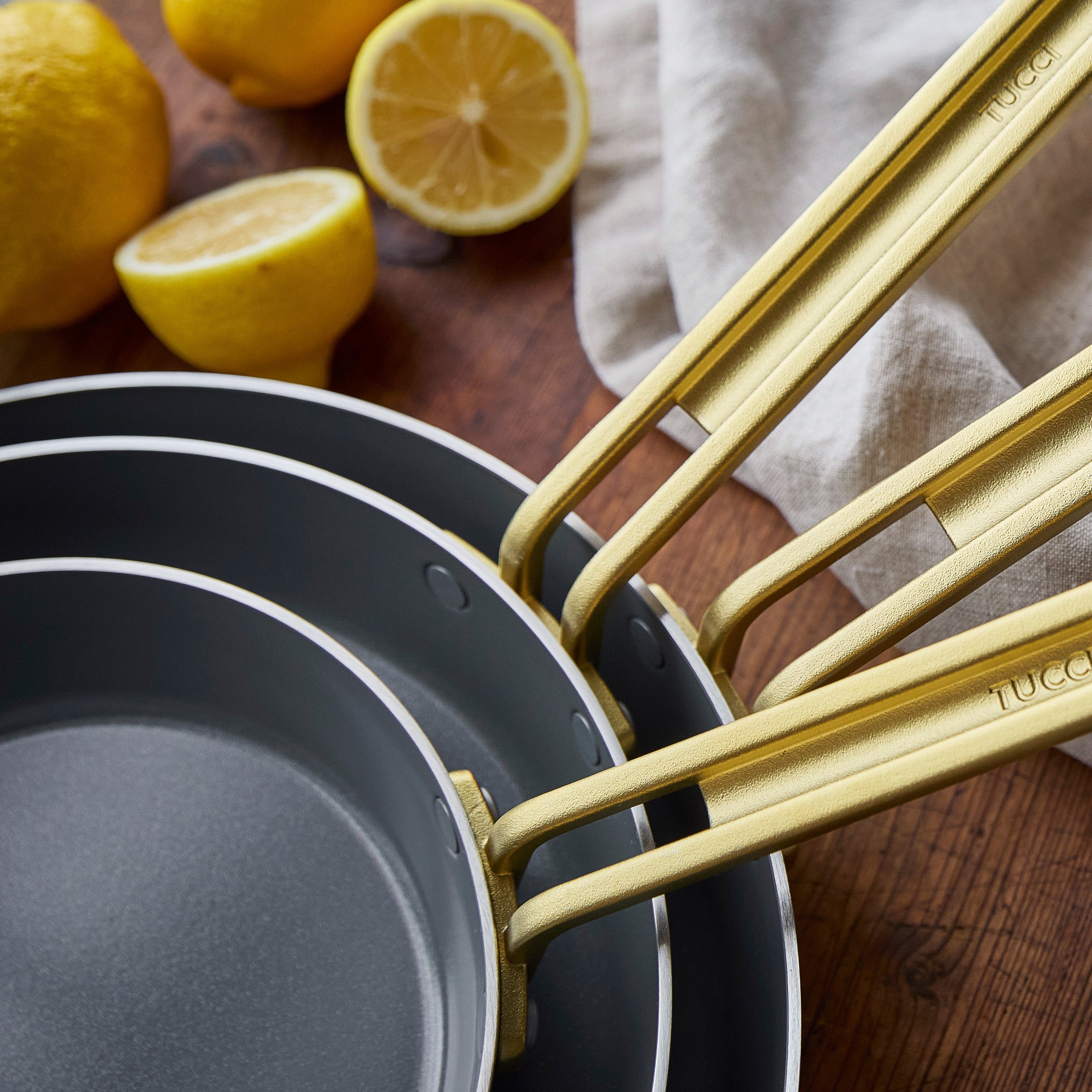 Stanley Tucci™ Stainless Steel Ceramic Nonstick 8", 10" and 12" Frypan Set