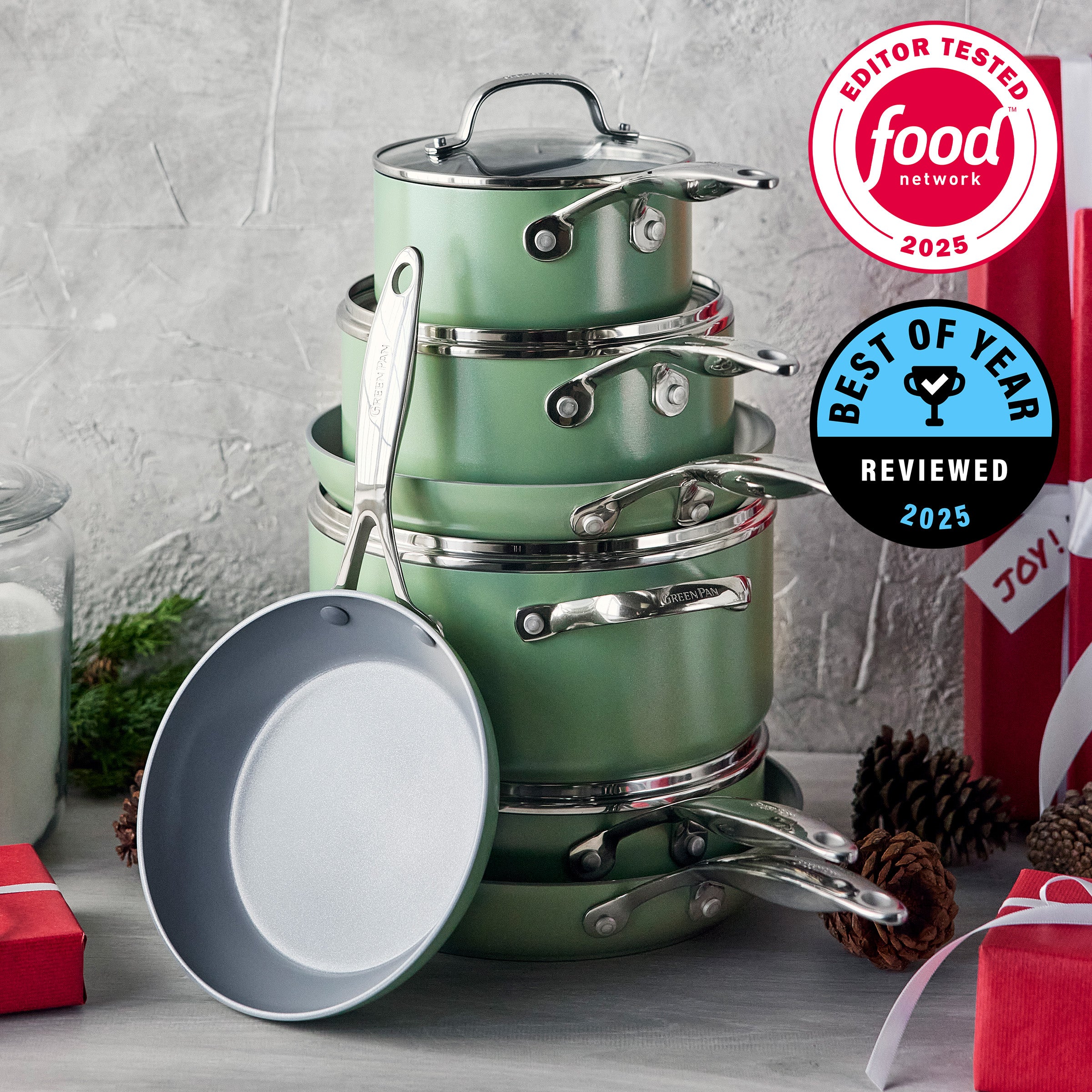 Valencia Pro Ceramic Nonstick 11-Piece Cookware Set | Sage