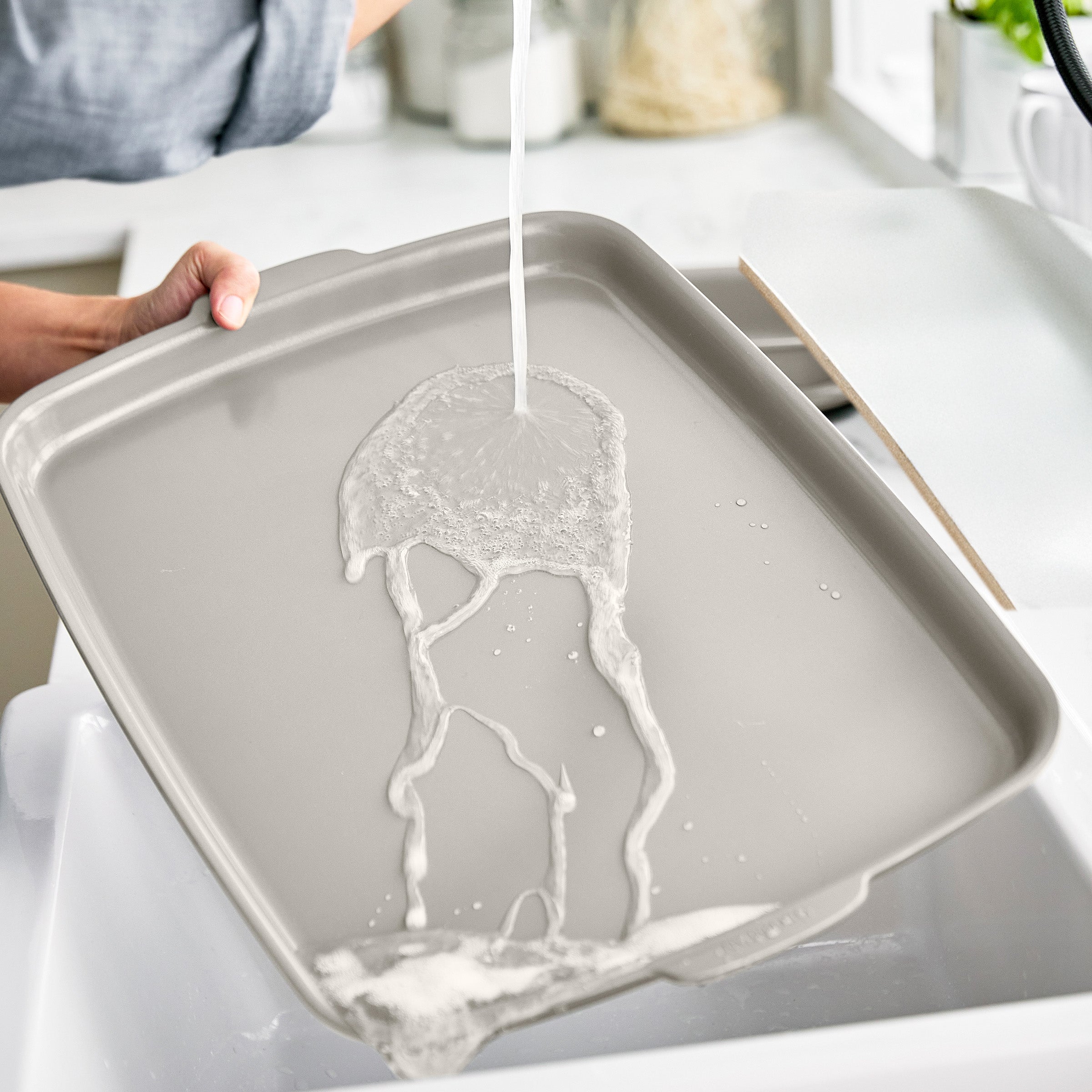 Premiere Ovenware Ceramic Nonstick 18" x 13" Half Sheet Pan | Taupe