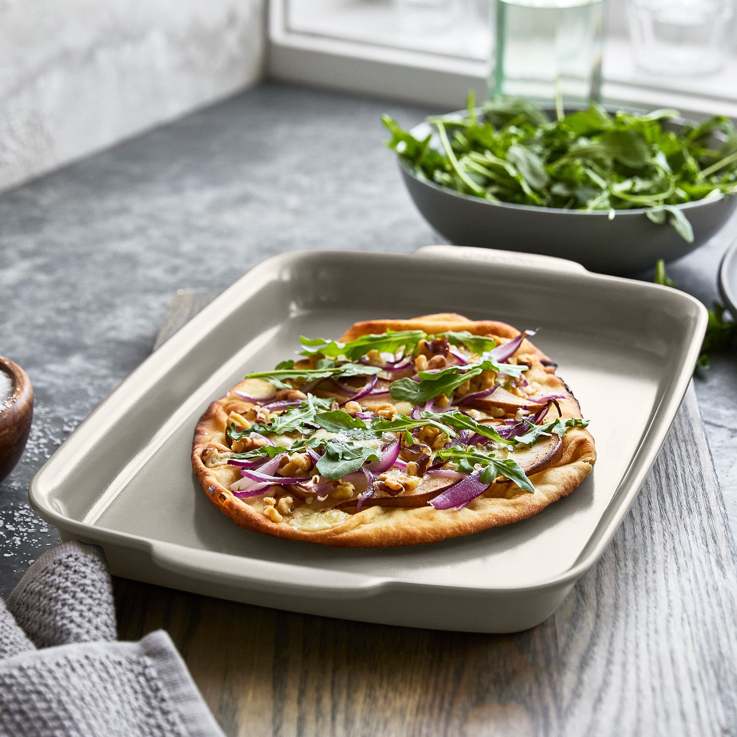 Premiere Ovenware Ceramic Nonstick 13" x 9" Quarter Sheet Pan Set | Taupe