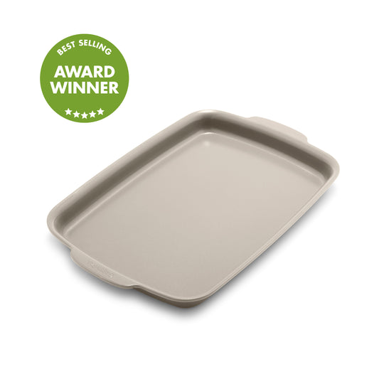 Premiere Ovenware Ceramic Nonstick 13" x 9" Quarter Sheet Pan | Taupe