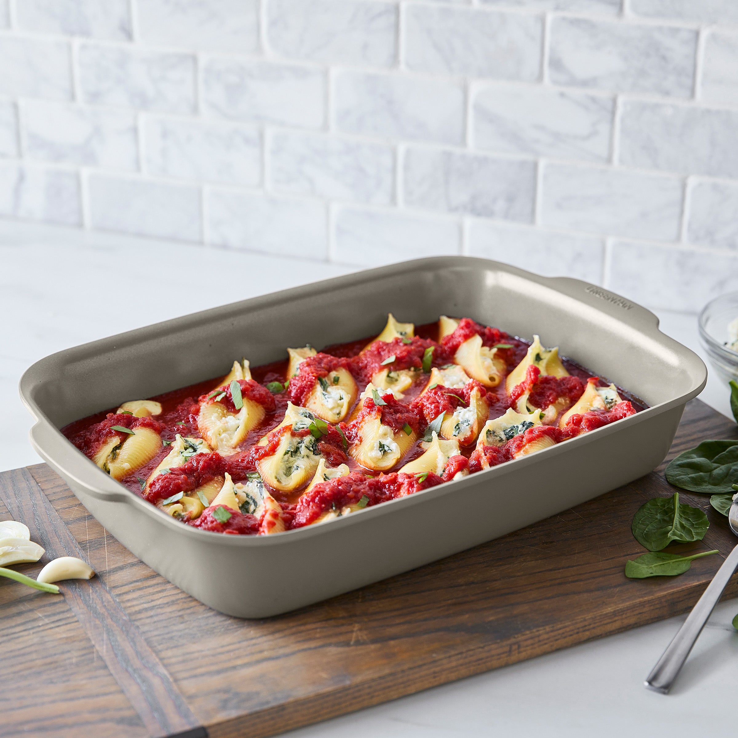 Premiere Ovenware Ceramic Nonstick 13" x 9" Rectangular Baker | Taupe