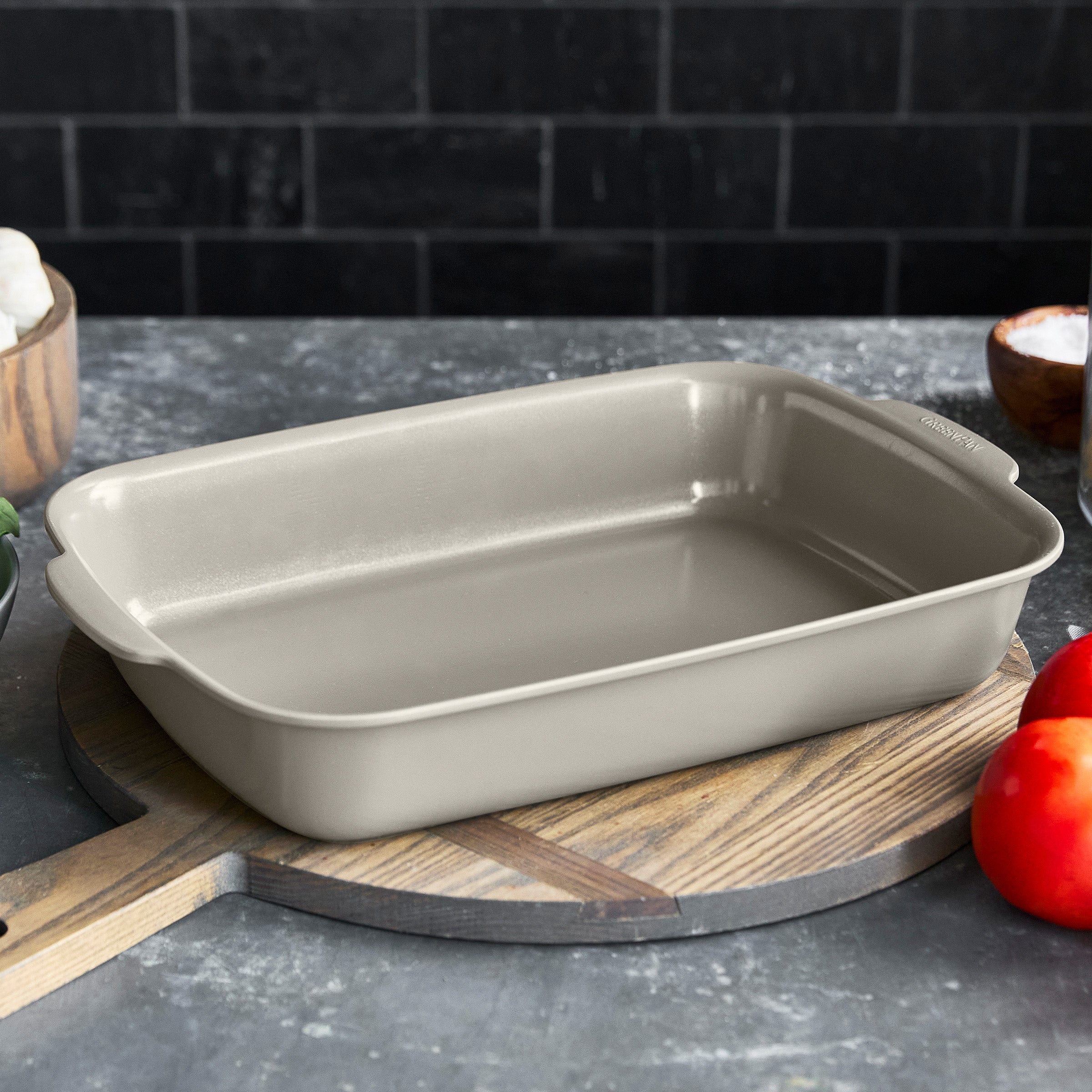 Premiere Ovenware Ceramic Nonstick 13" x 9" Rectangular Baker | Taupe