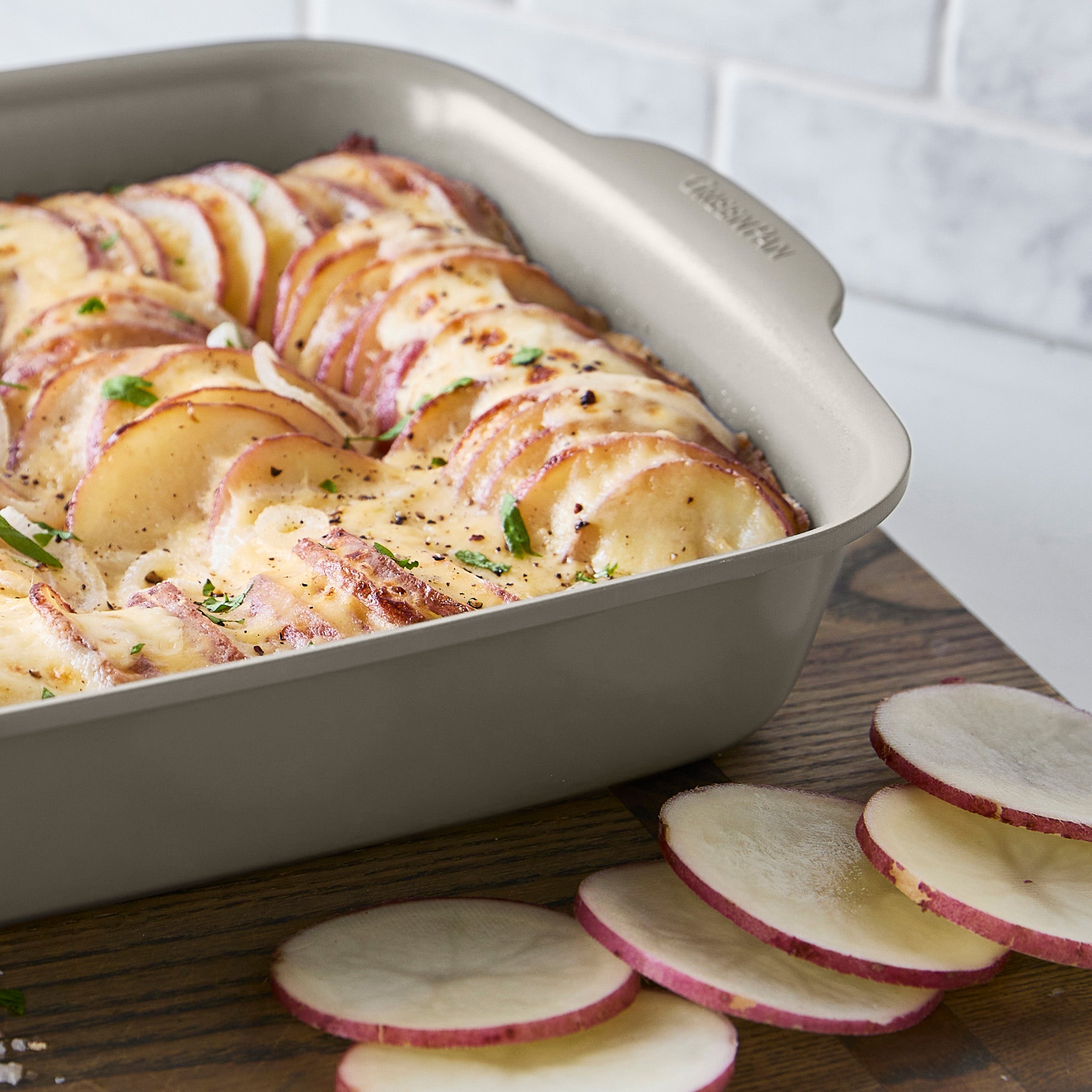 Premiere Ovenware Ceramic Nonstick 13" x 9" Rectangular Baker | Taupe