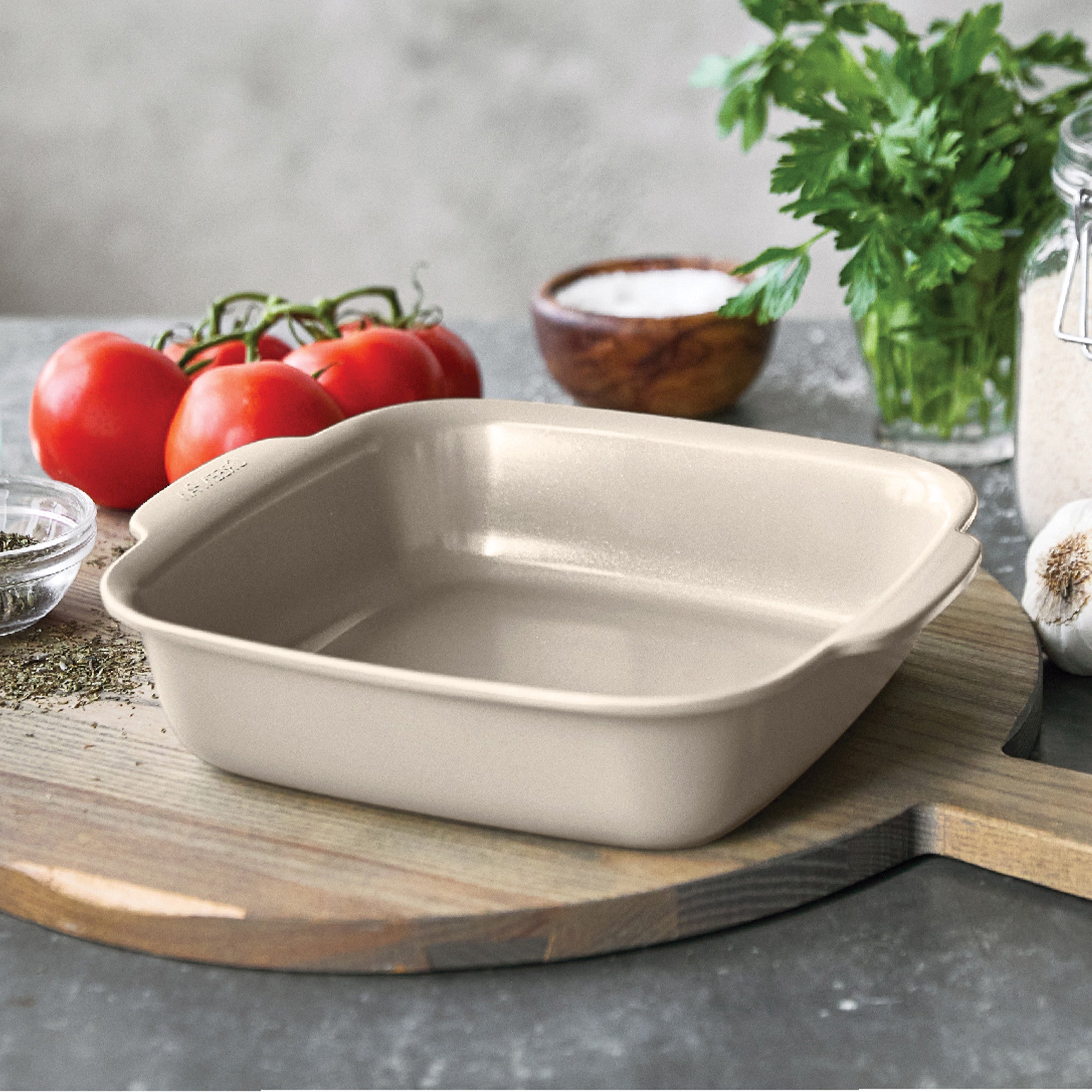 Premiere Ovenware Ceramic Nonstick 8" x 8" Square Baker | Taupe