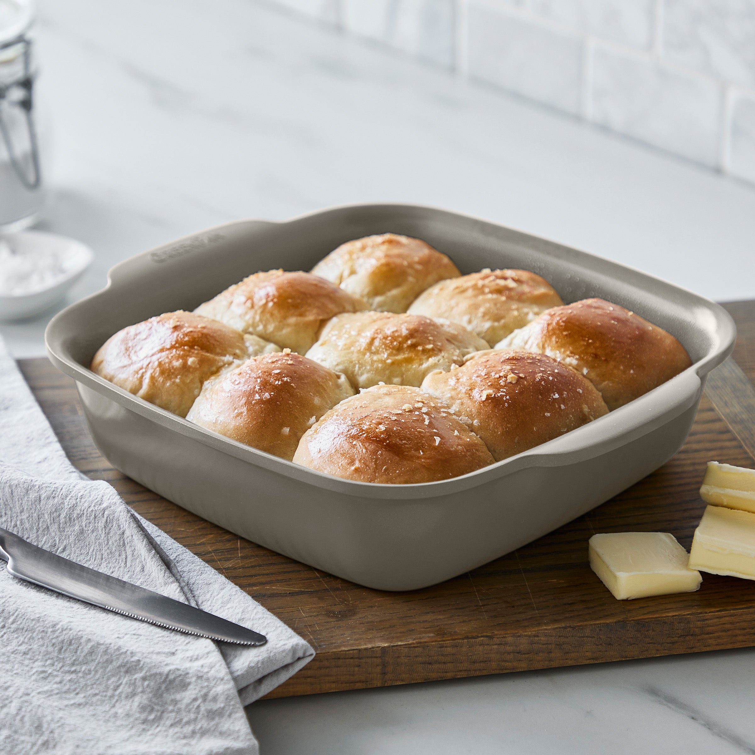 Premiere Ovenware Ceramic Nonstick 8" x 8" Square Baker | Taupe