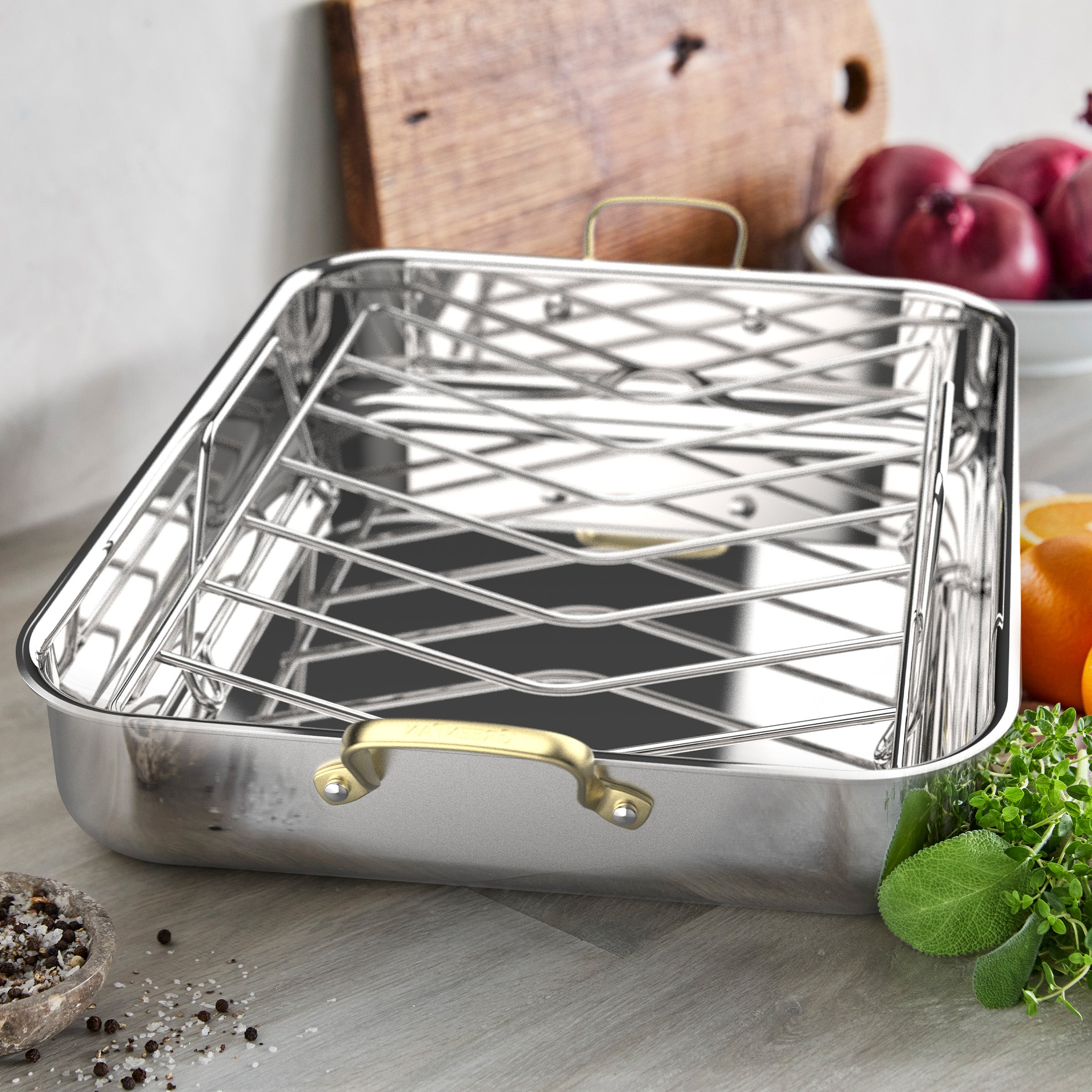 Reserve Stainless Steel 13" x 16" Roaster with Rack