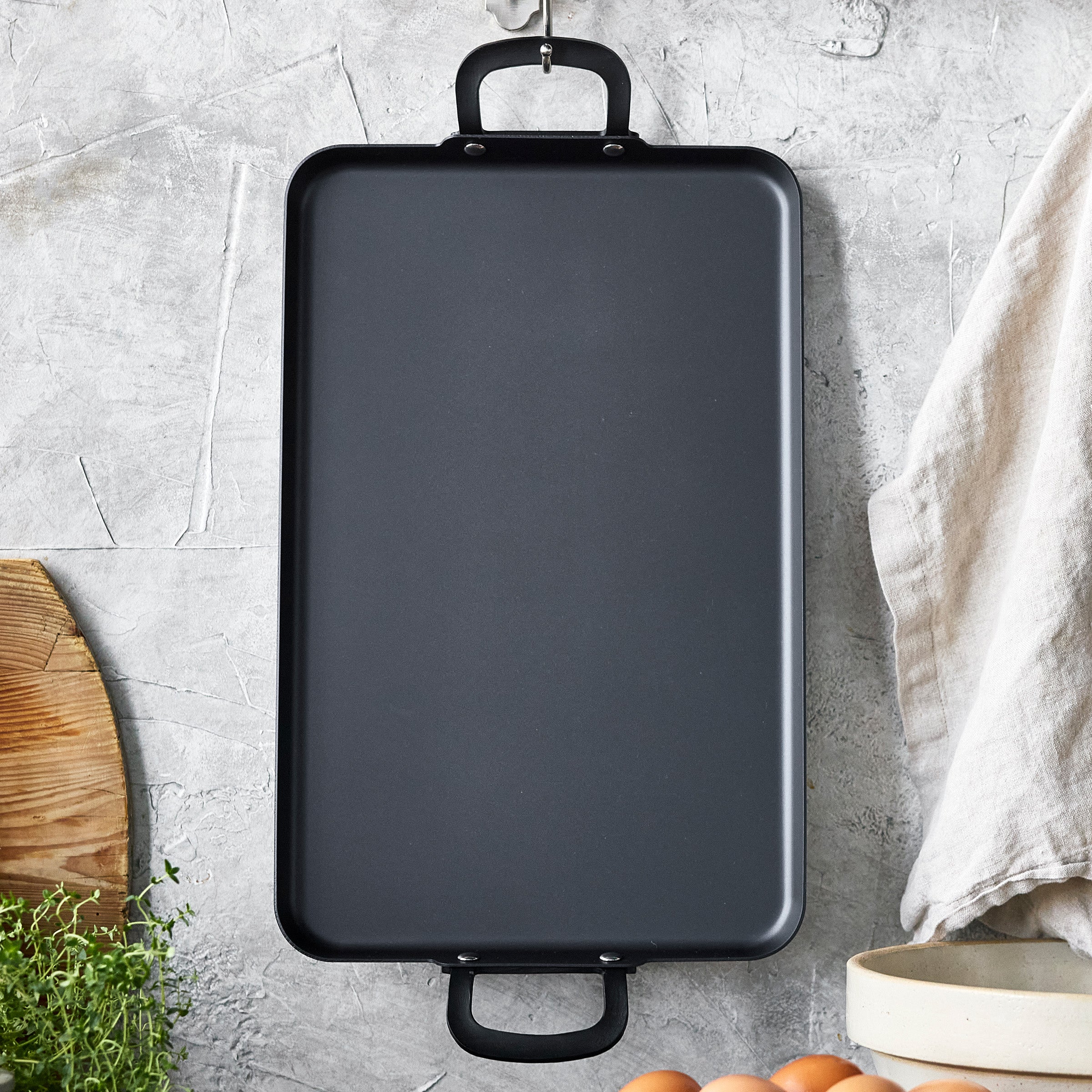 Bobby Flay by GreenPan 17" x 11" Carbon Steel Double Burner Griddle