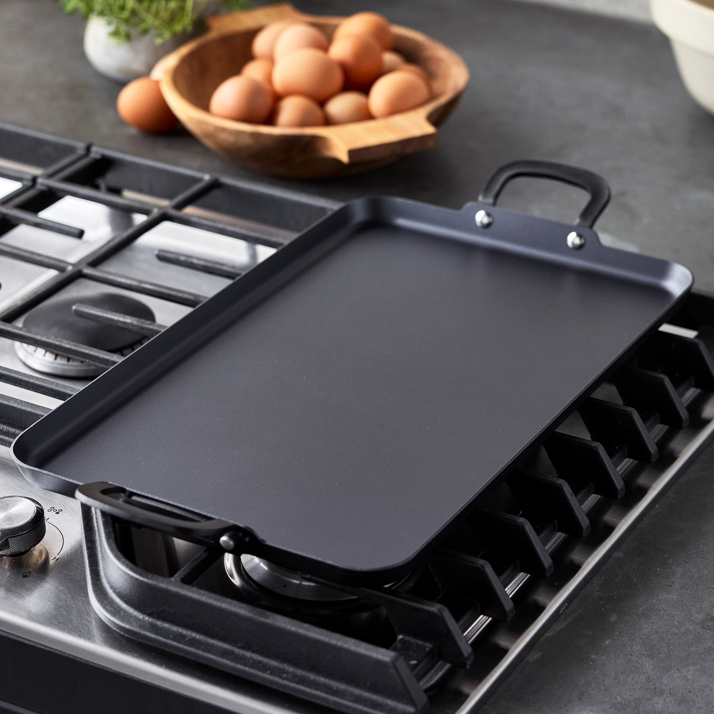 Bobby Flay by GreenPan 17" x 11" Carbon Steel Double Burner Griddle