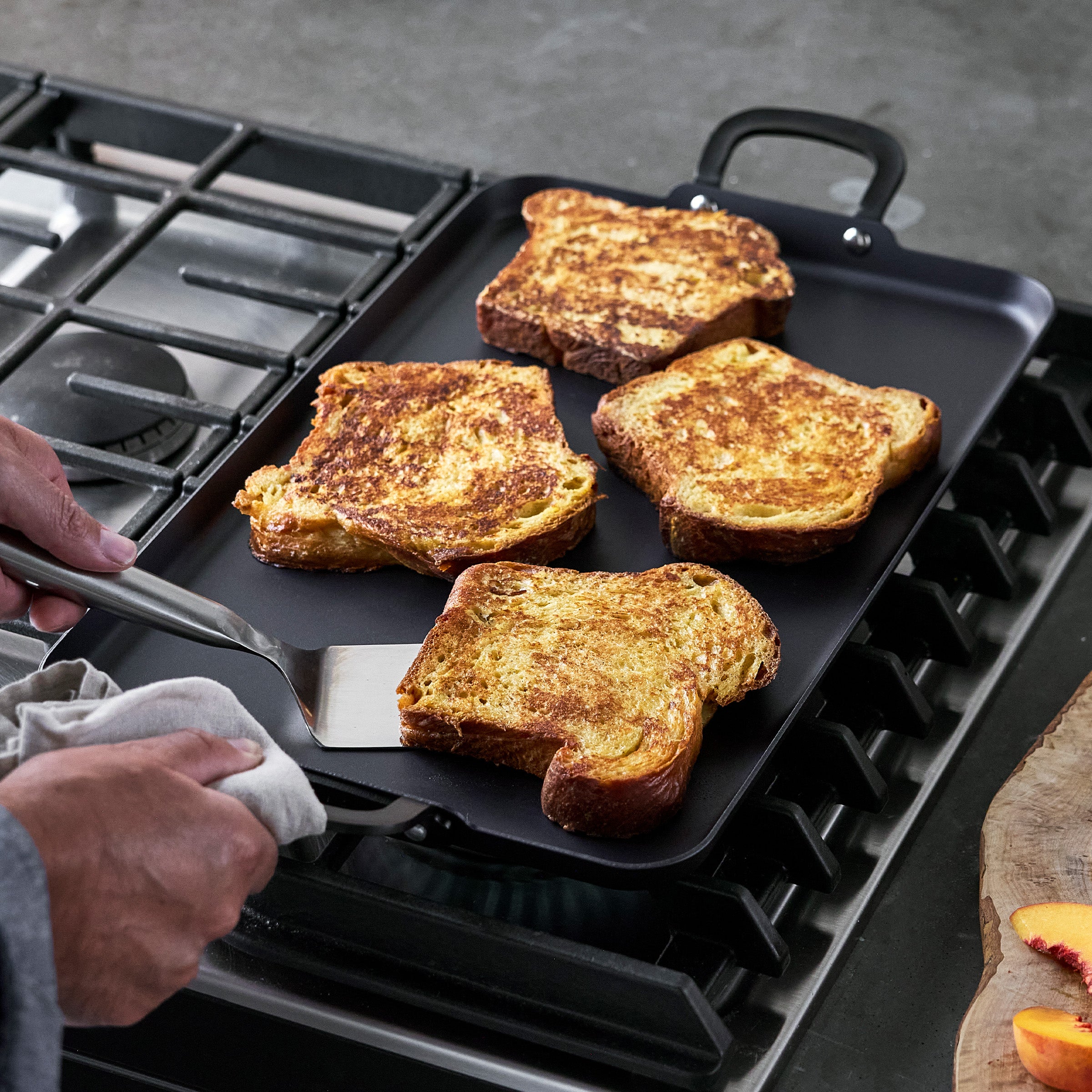 Bobby Flay by GreenPan 17" x 11" Carbon Steel Double Burner Griddle