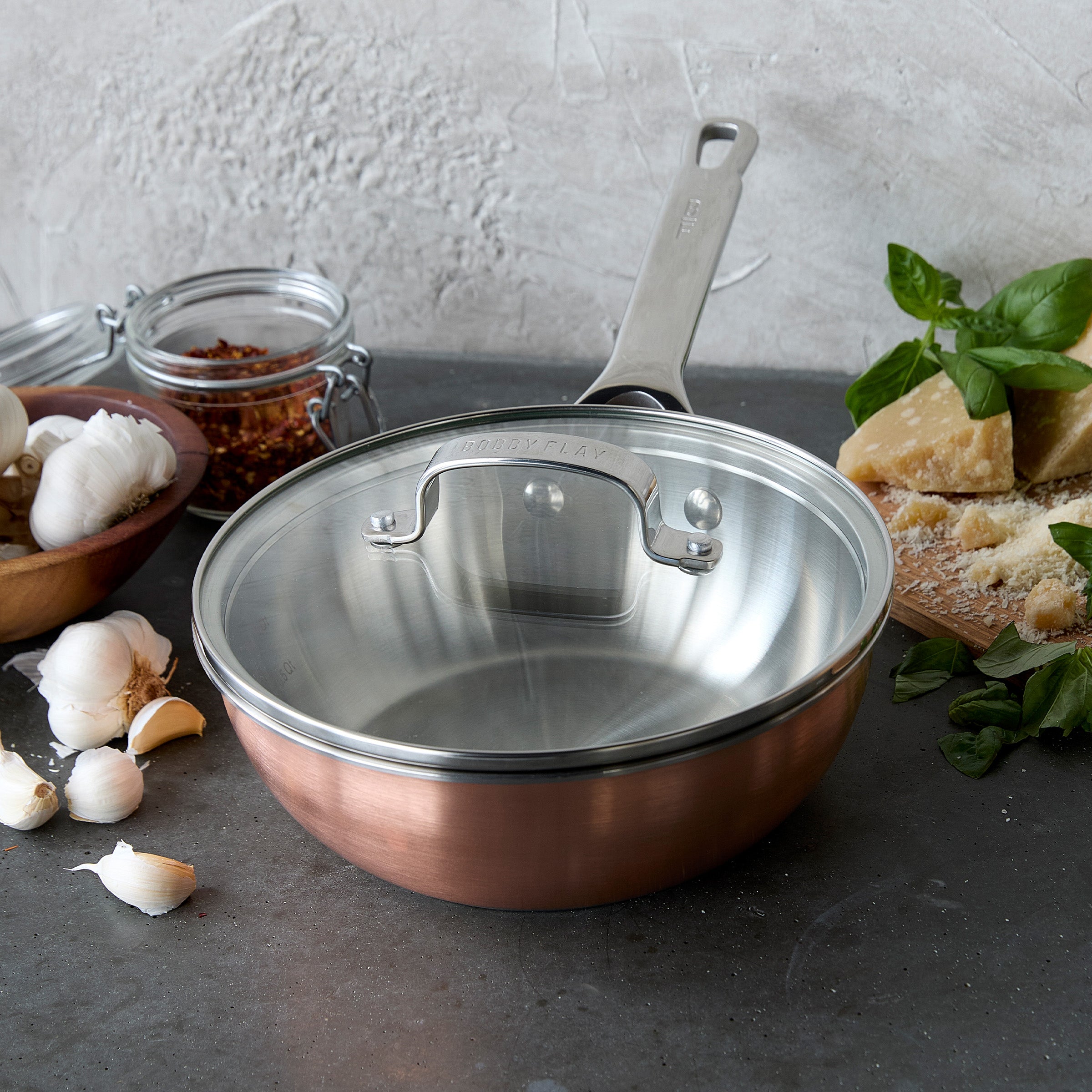 Bobby Flay by GreenPan Copper Clad 2-Quart Chef’s Pan with Lid