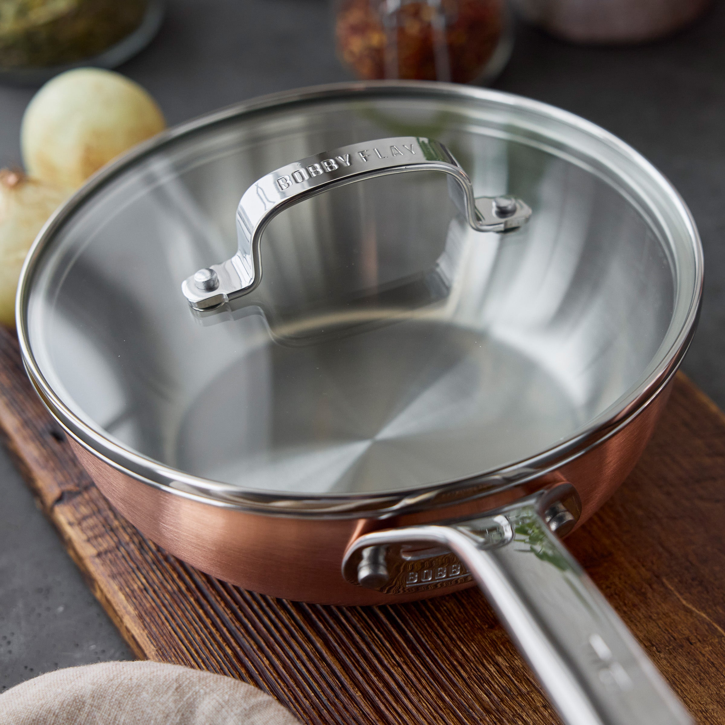 Bobby Flay by GreenPan Copper Clad 2-Quart Chef’s Pan with Lid