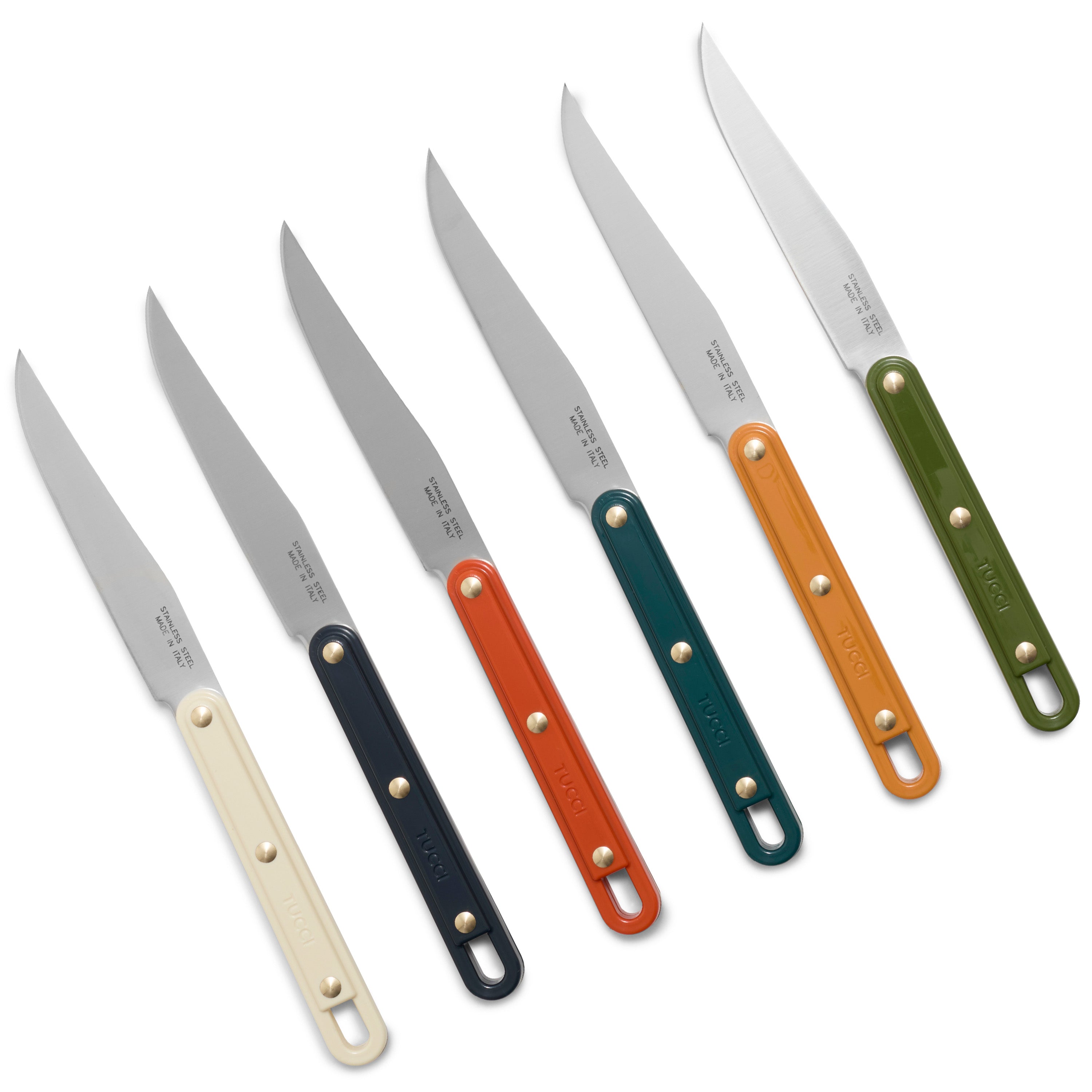 Stanley Tucci™ 6-Piece Steak Knife Set with Wood Tray | Multicolor
