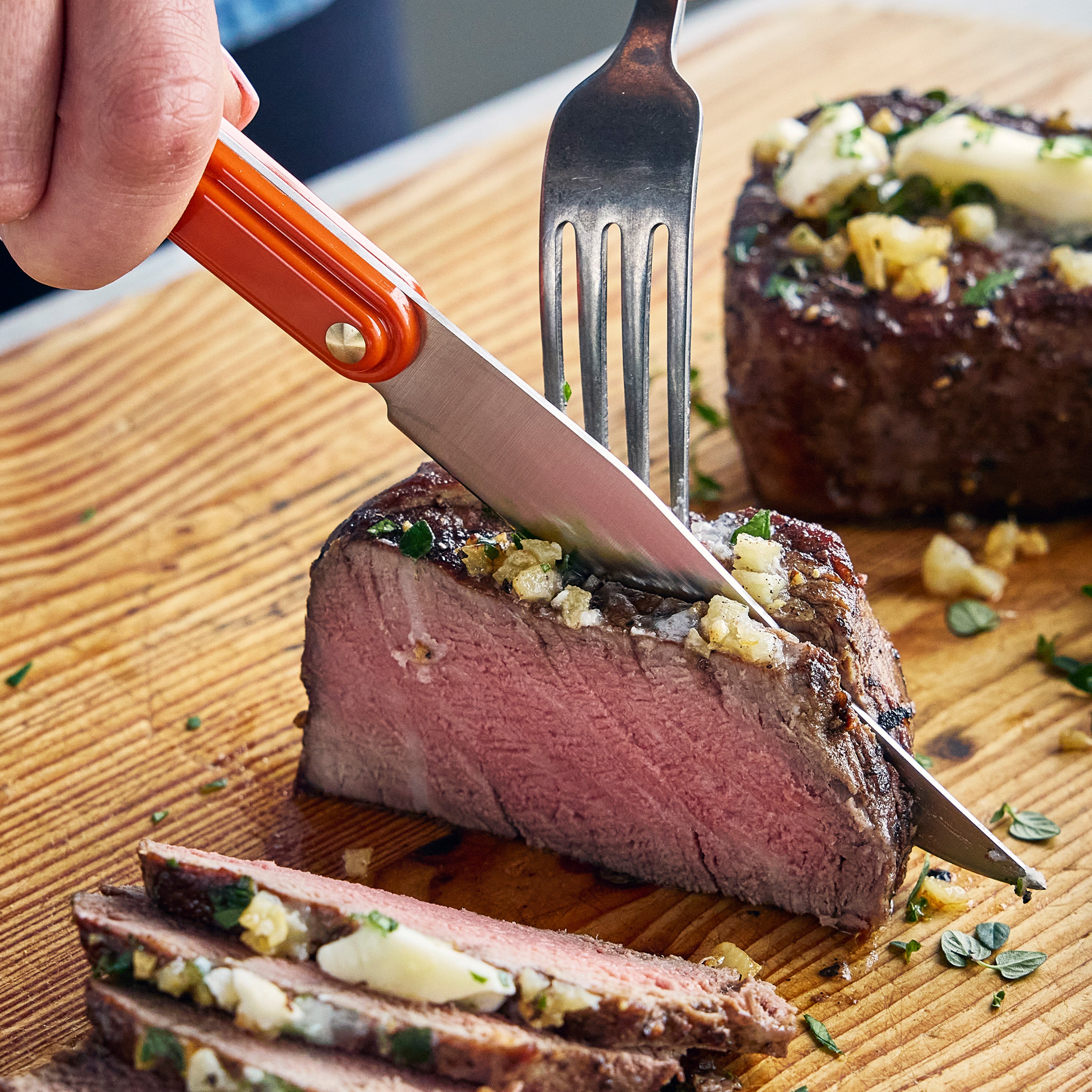 Stanley Tucci™ 6-Piece Steak Knife Set with Wood Tray | Multicolor