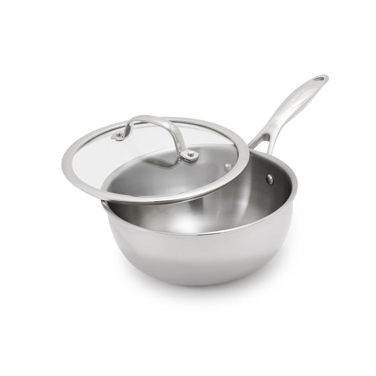 Valencia Pro Stainless Steel Uncoated 2.5-Quart Chef's Pan with Lid