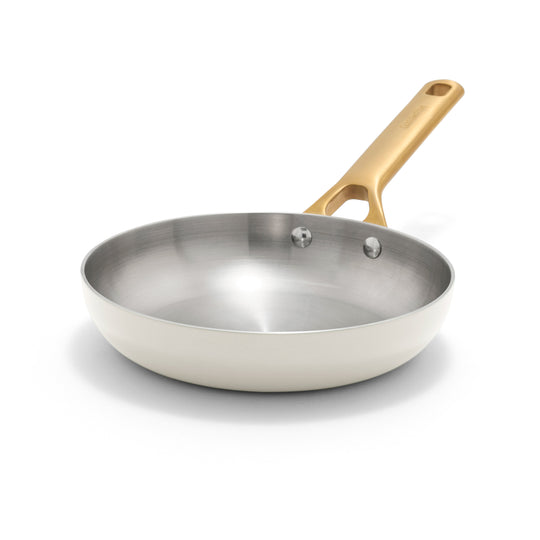 Reserve Pro Uncoated Stainless Steel 8" Frypan | Cream