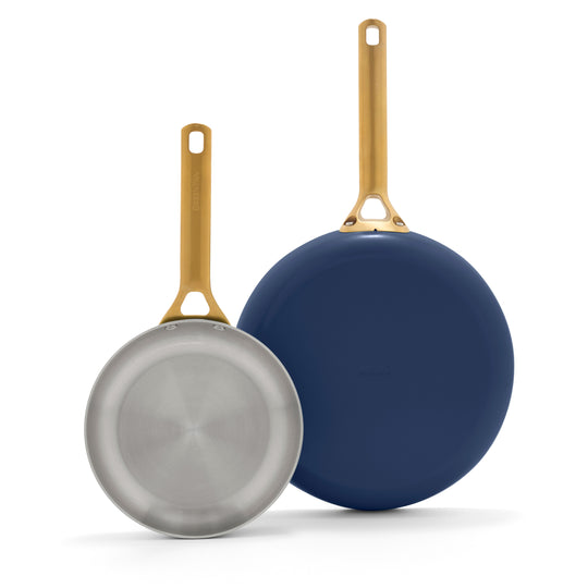 Reserve Pro Uncoated Stainless Steel 10" and 12" Frypan Set | Twilight