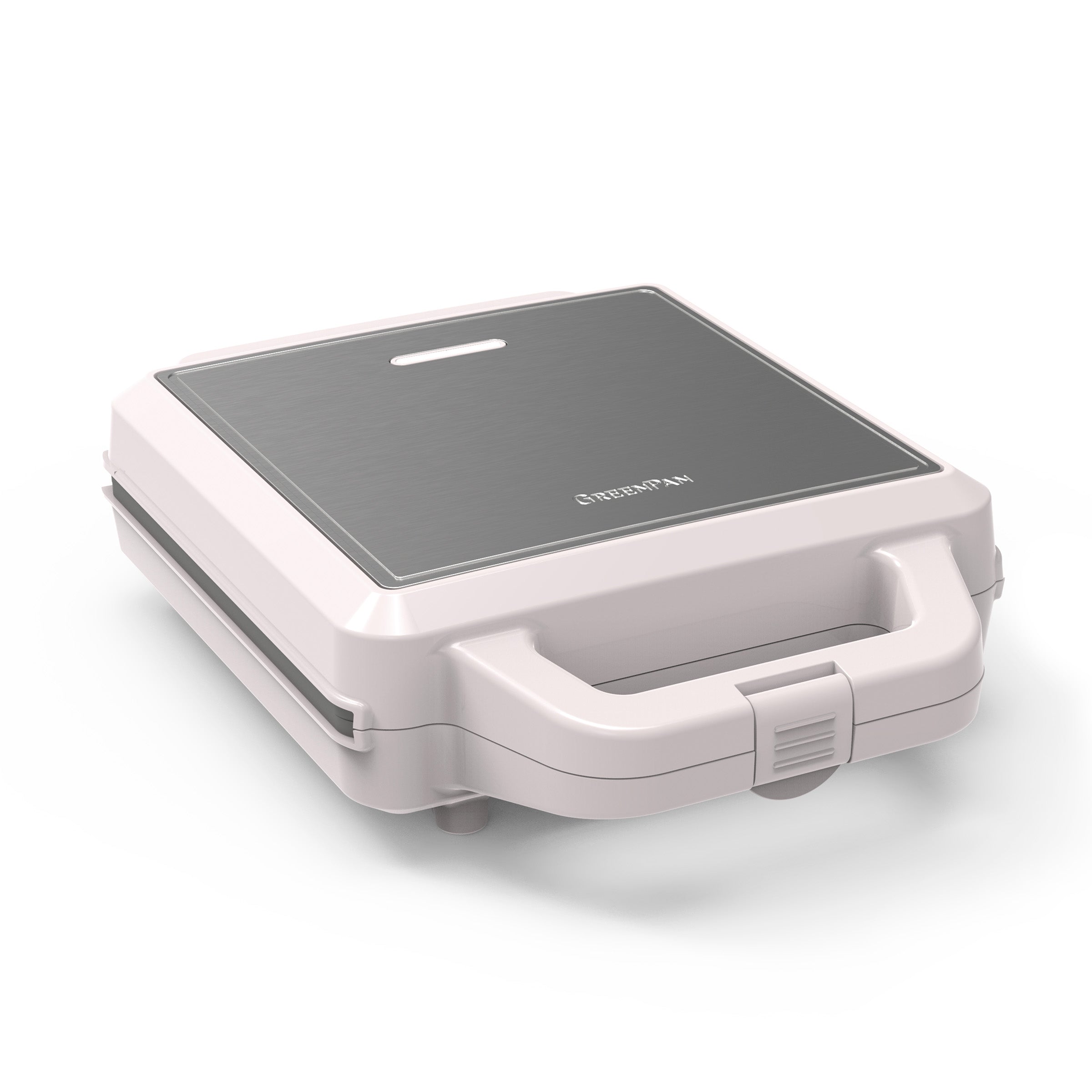 Taupe waffle maker on a white background