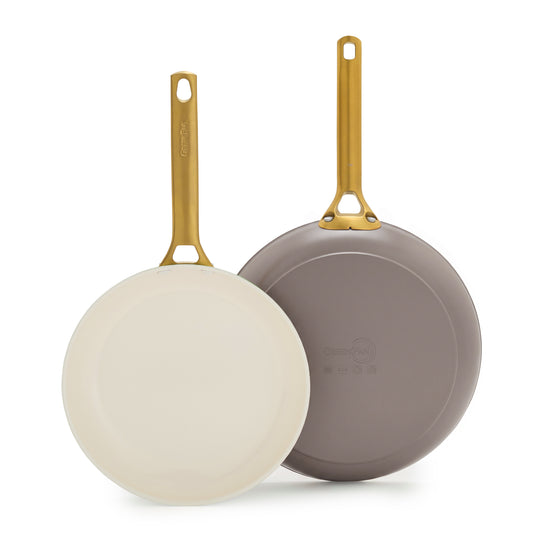 Reserve Pro Ceramic Nonstick 10" and 12" Frypan Set | Latte