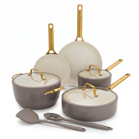 Reserve Pro Ceramic Nonstick 10-Piece Cookware Set | Latte