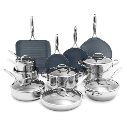 Valencia Pro Stainless Steel 18-Piece Cookware Set