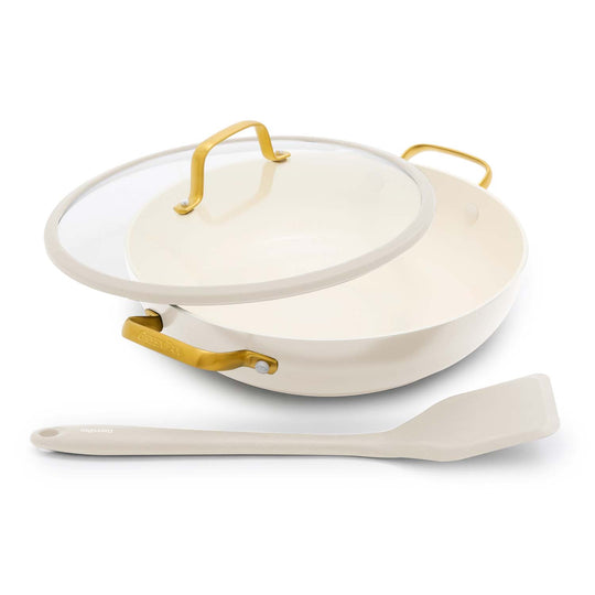 Reserve Pro Ceramic Nonstick 3.75-Quart Everyday Pan with Lid | Cream
