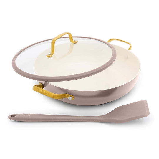 Reserve Pro Ceramic Nonstick 3.75-Quart Everyday Pan with Lid | Latte