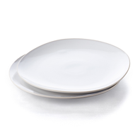 Keltum Glazed Stoneware 11" Dinner Plates, Set of 2 | White