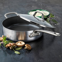 Craft Stainless Steel 4-Quart Sauté Pan with Lid and Helper Handle