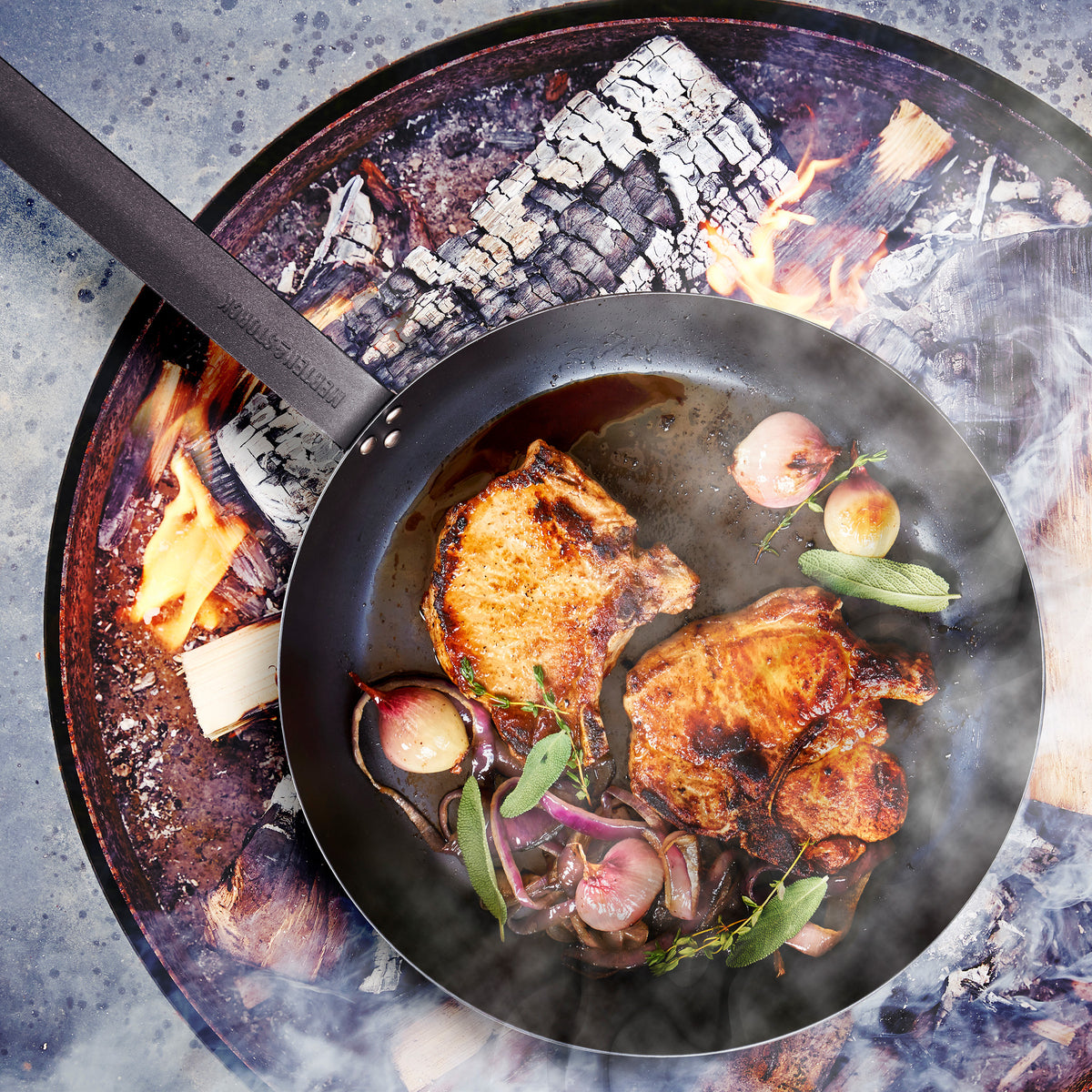 Merten & Storck Carbon Steel 8", 10" and 12" Frypan Set