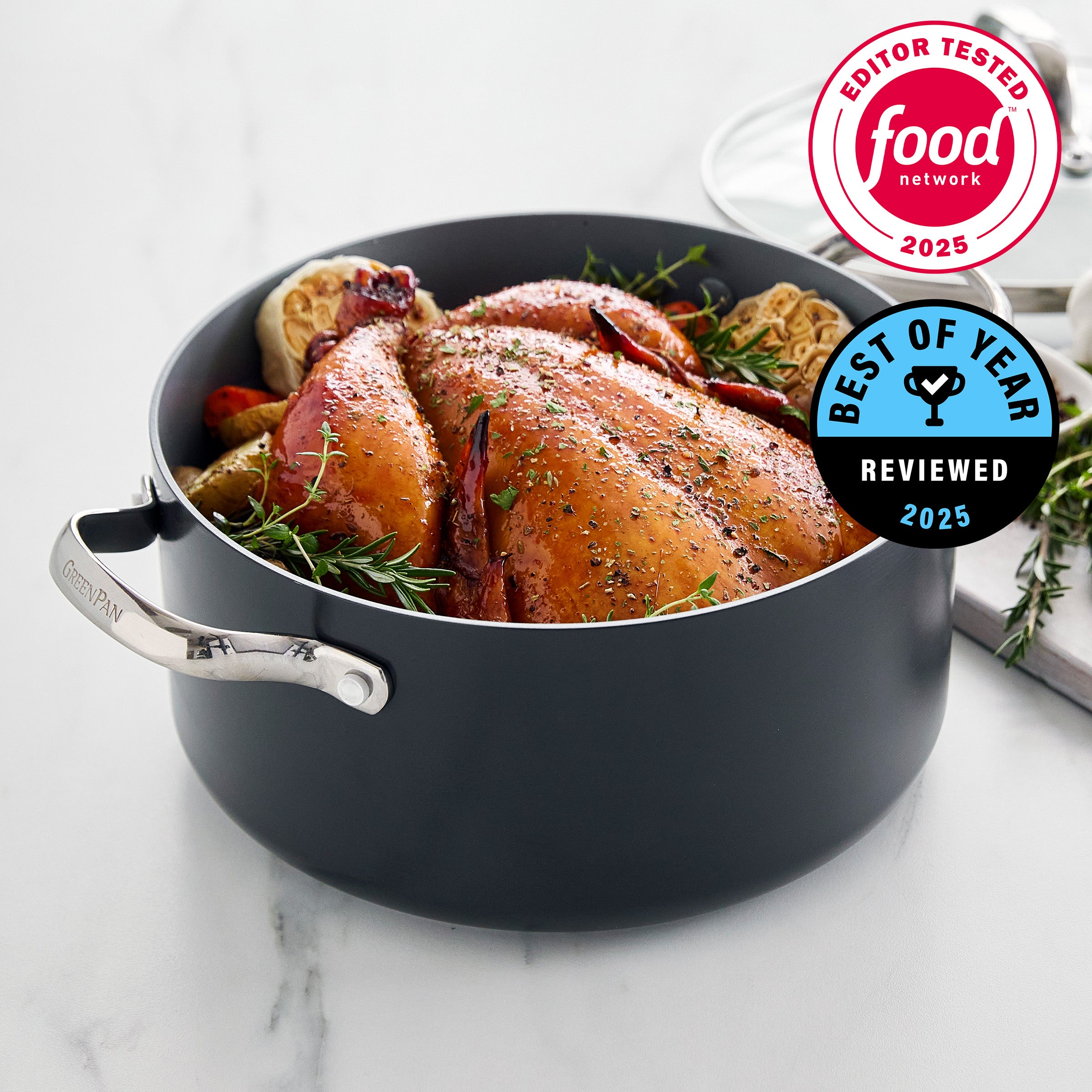 Valencia Pro Ceramic Nonstick 5.5-Quart Stockpot with Lid