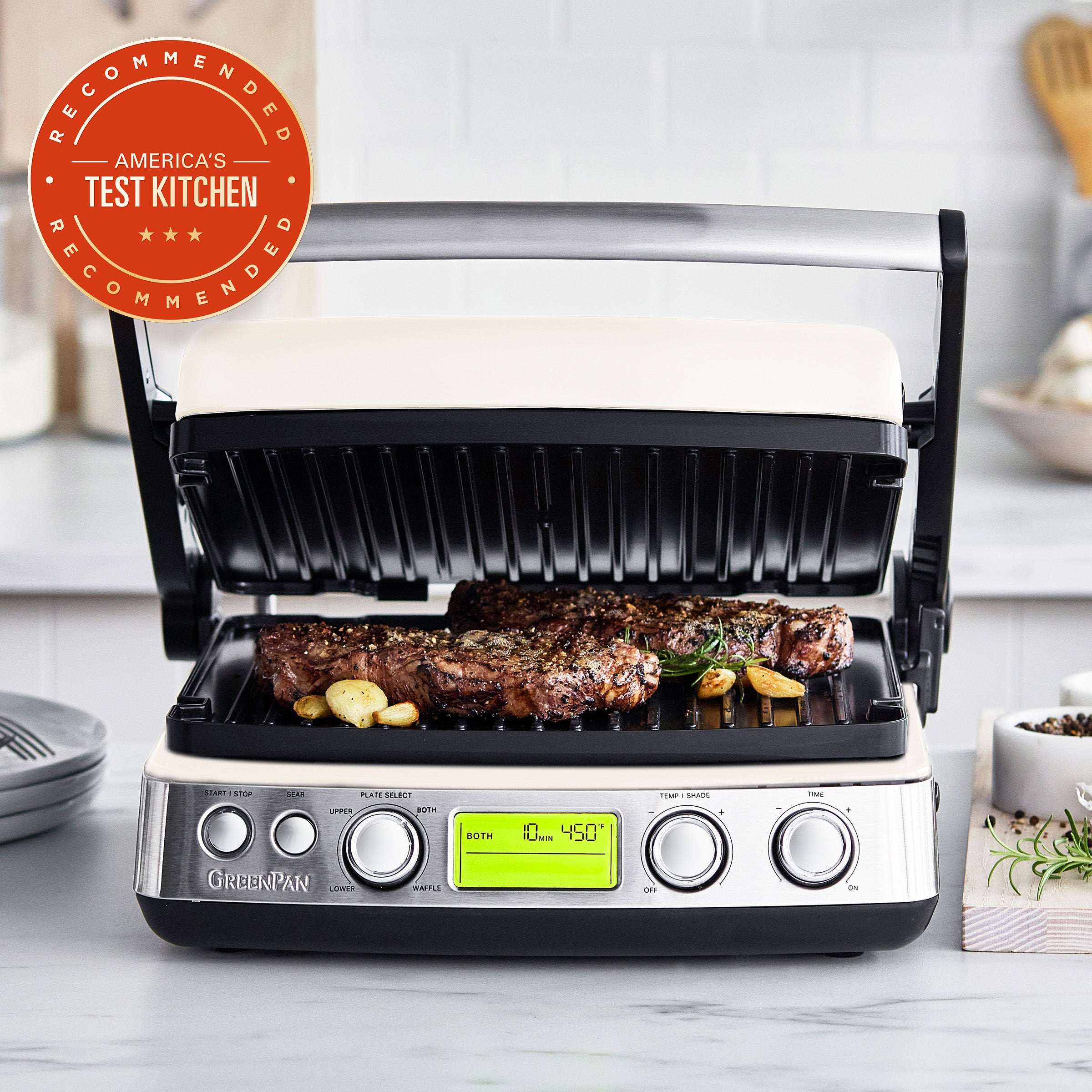Elite Multi Grill, Griddle & Waffle Maker | Cloud Cream
