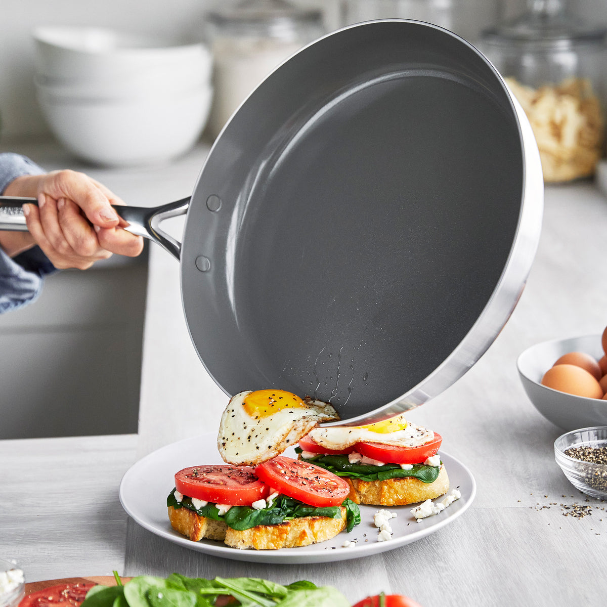 Healthy Non-Toxic PFAS Free Cookware - Elite Multi Grill, Griddle & Waffle Maker | Premiere Stainless Steel by GreenPan