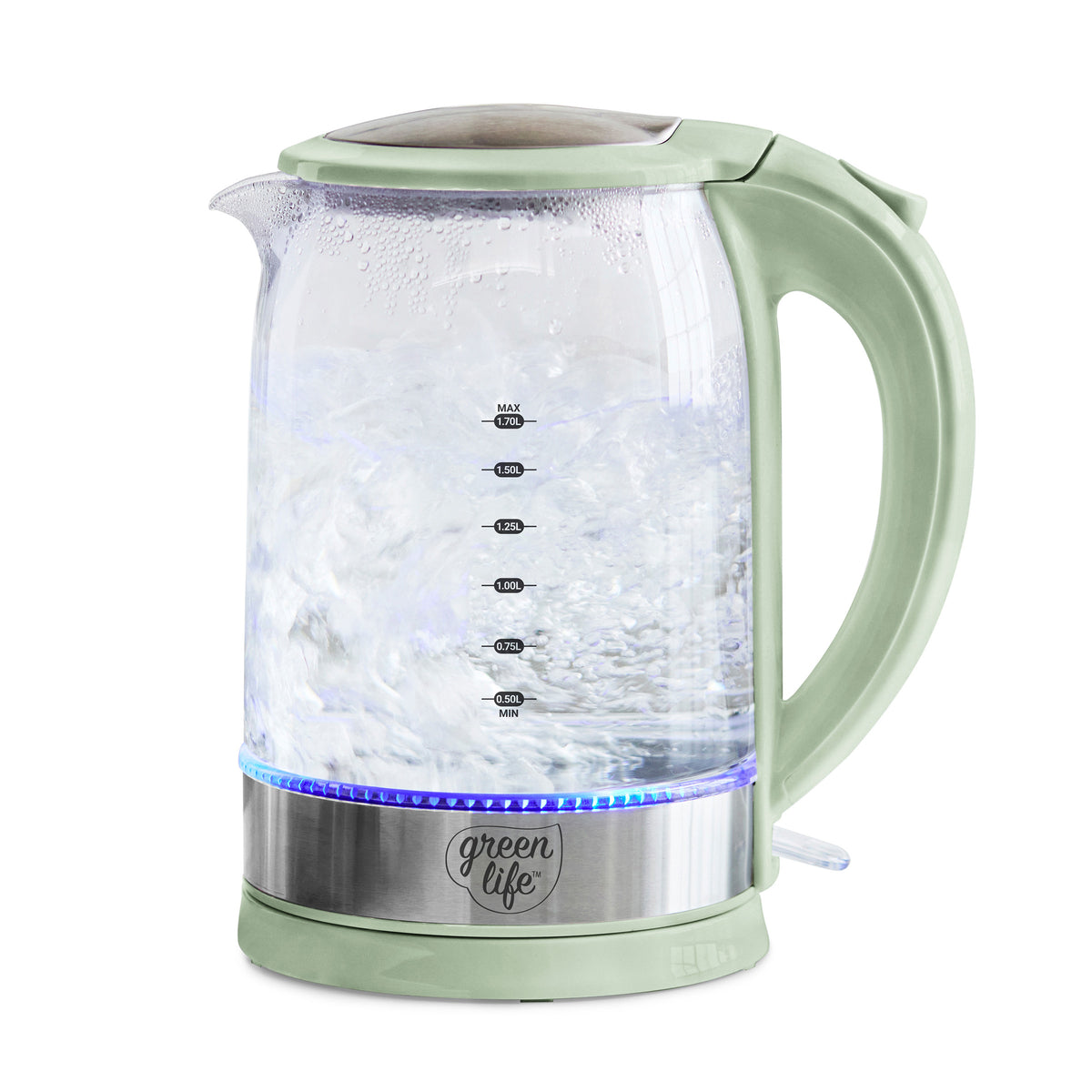 GreenLife Qwik EZ Glass Kettle | Sage Green