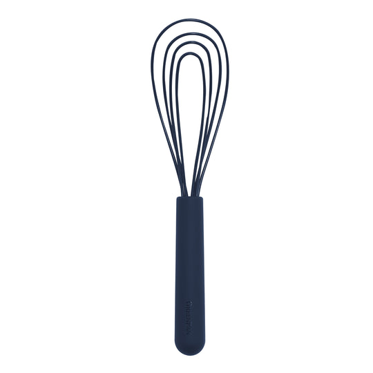 Platinum Silicone Flat Whisk | Navy