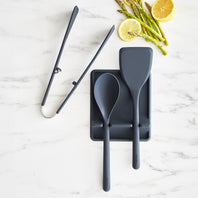 Platinum Silicone 4-Piece Utensil and Tool Rest Set | Gray