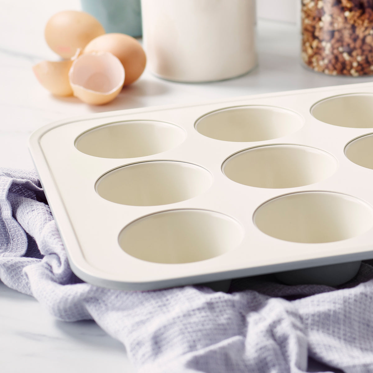 GreenLife Ceramic Nonstick Muffin Pan | Quartz Gray