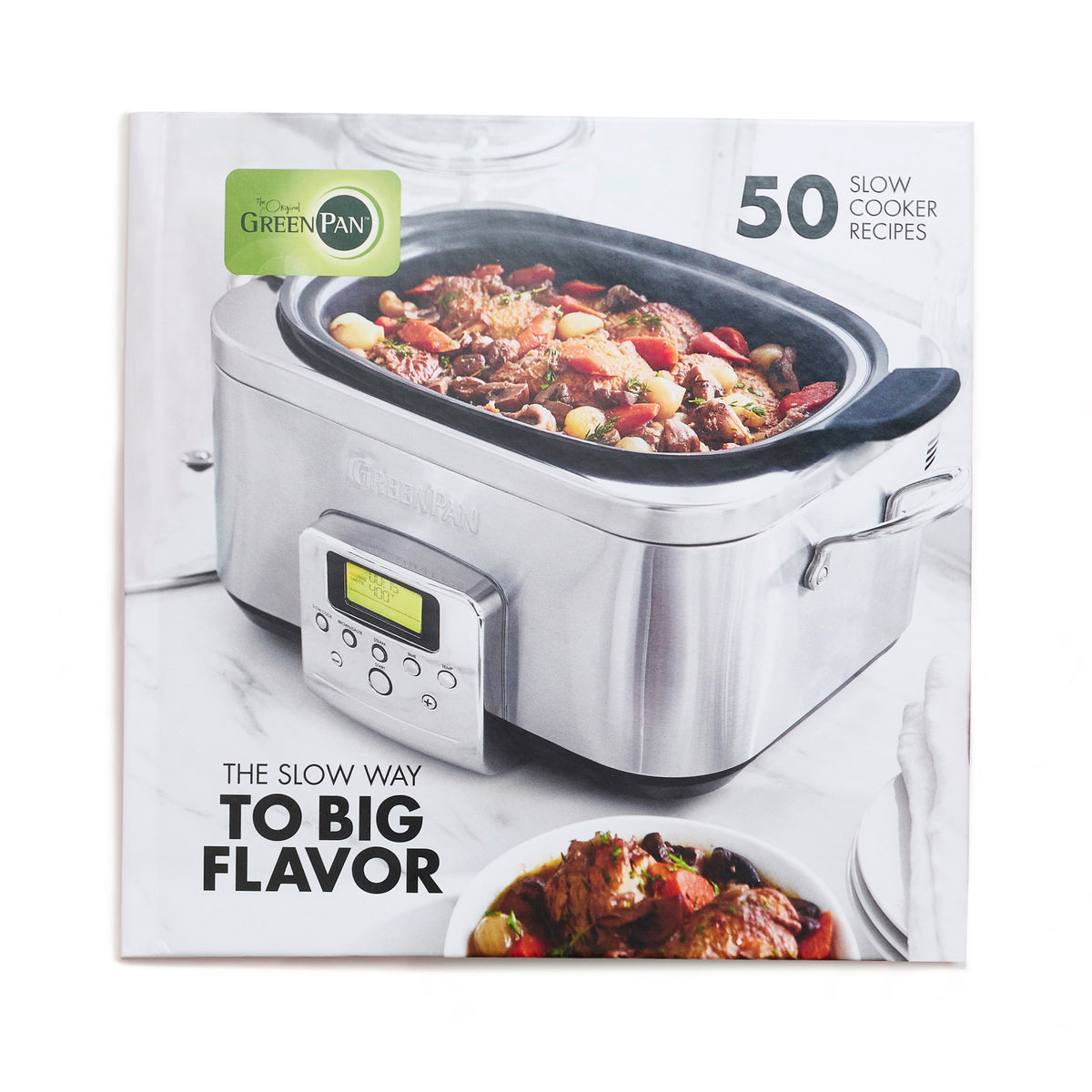 GreenPan™ Premiere Stainless-Steel Slow Cooker + The Slow Way To Big Flavor  Cookbook