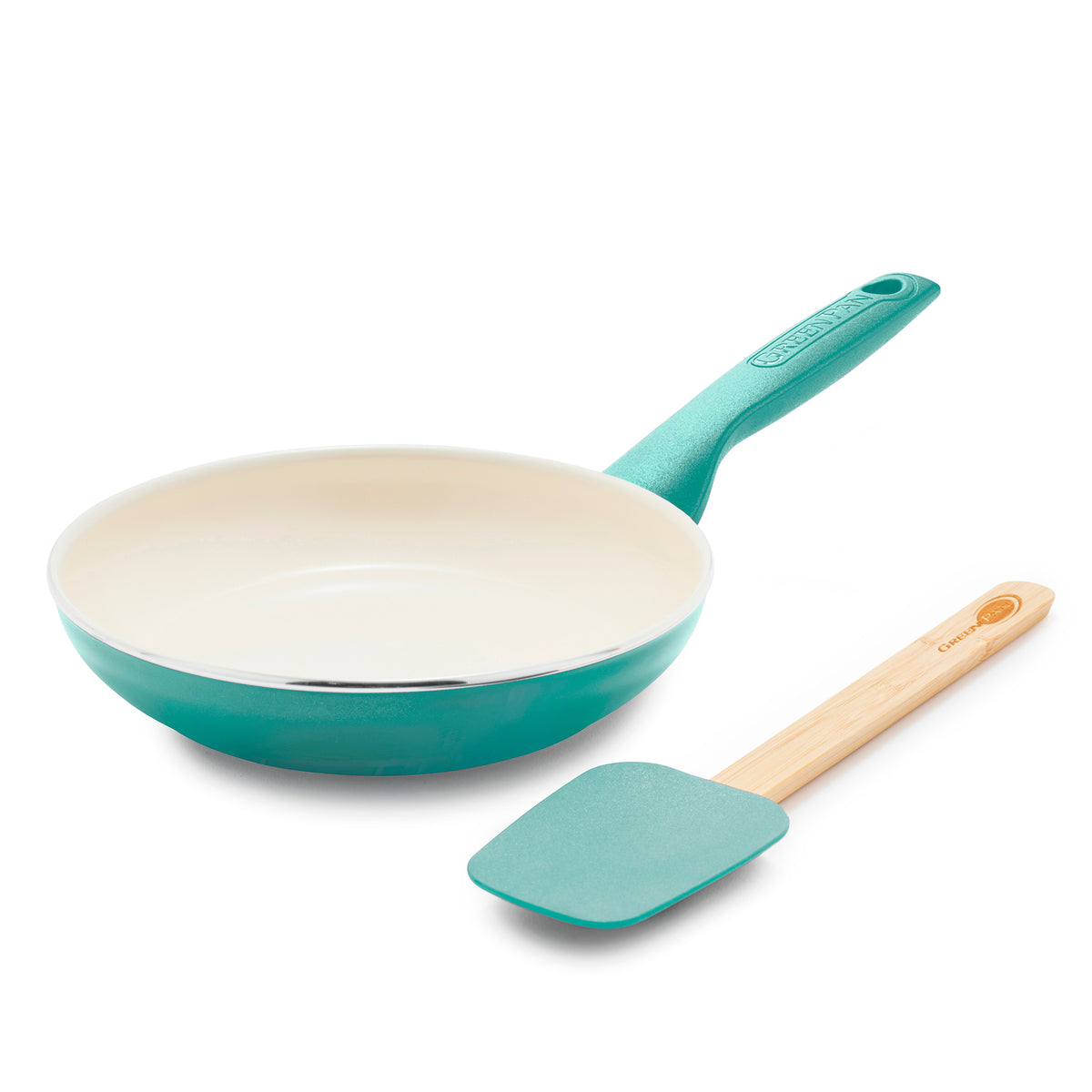 GreenPan Rio 8 Inch and 10 Inch Ceramic Non-Stick Fry Pan Set, Turquoise 
