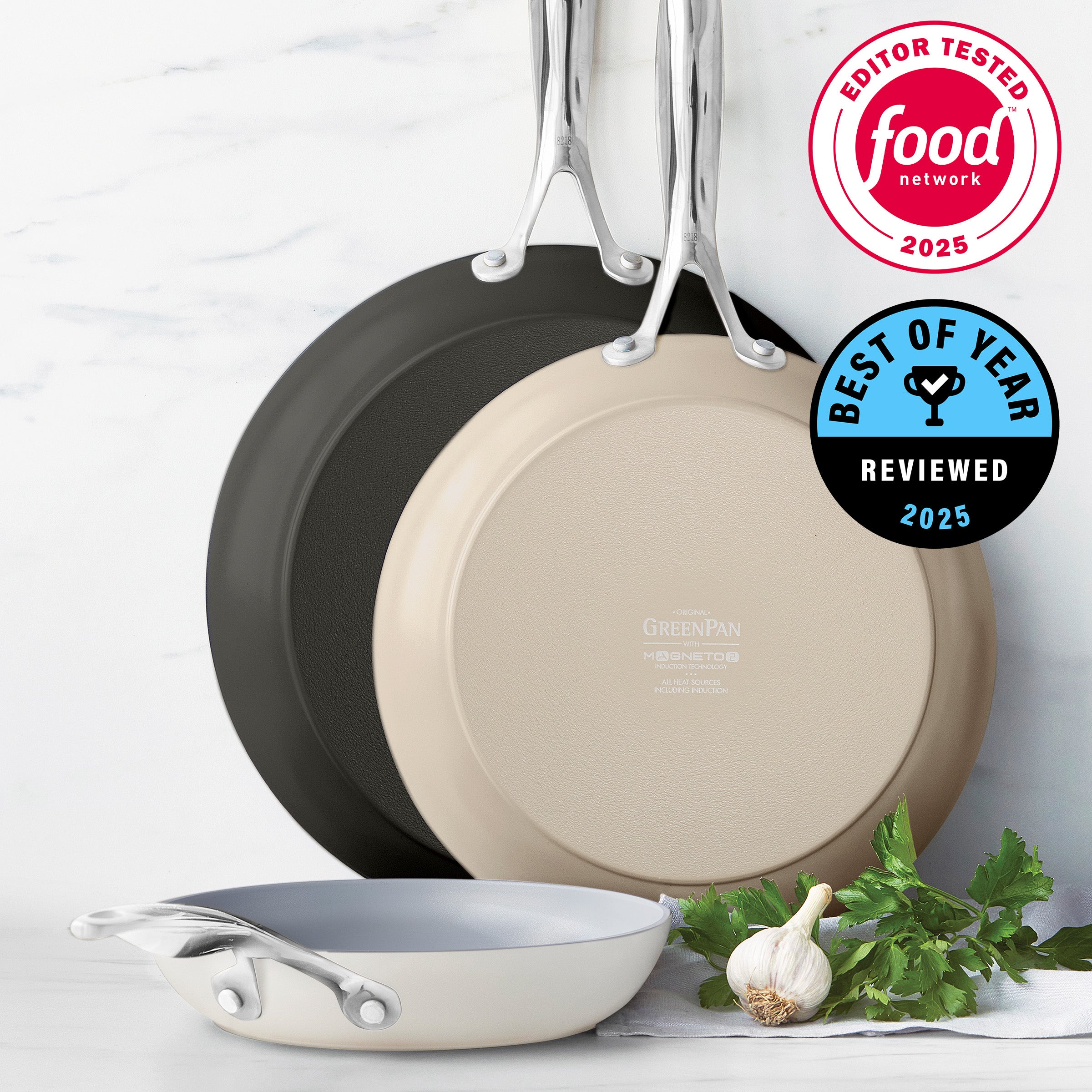 Valencia Pro Ceramic Nonstick 8", 10" and 12" Frypan Set | Multicolor